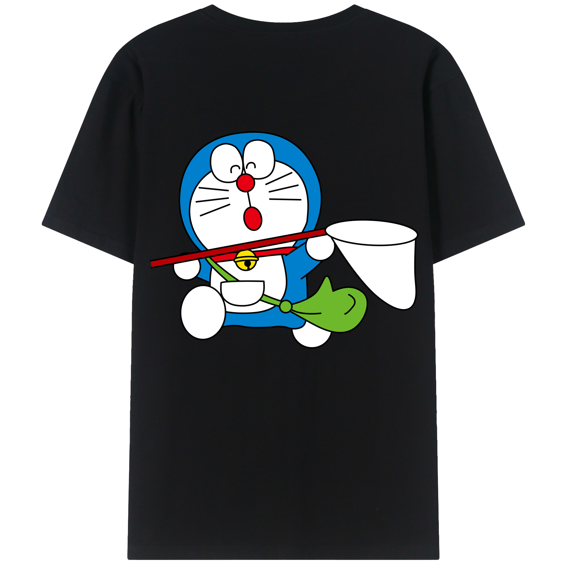 （画像用） ドラえもん Doraemon 綿100％ メンズ半袖Tシャツ（バックプリント） 通気性