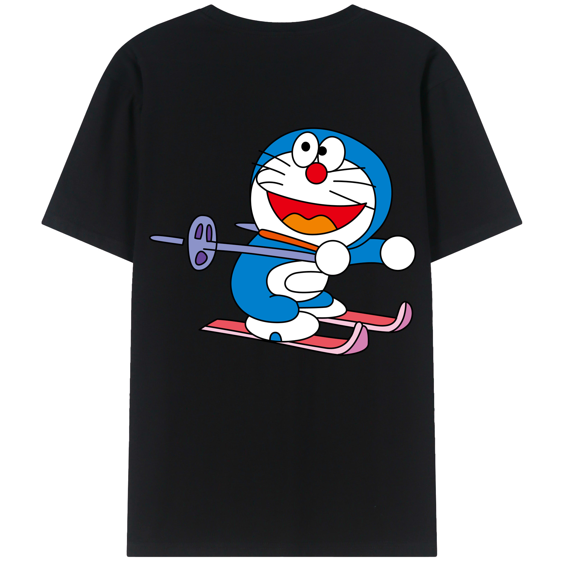 （画像用） ドラえもん Doraemon 綿100％ メンズ半袖Tシャツ（バックプリント） 通気性