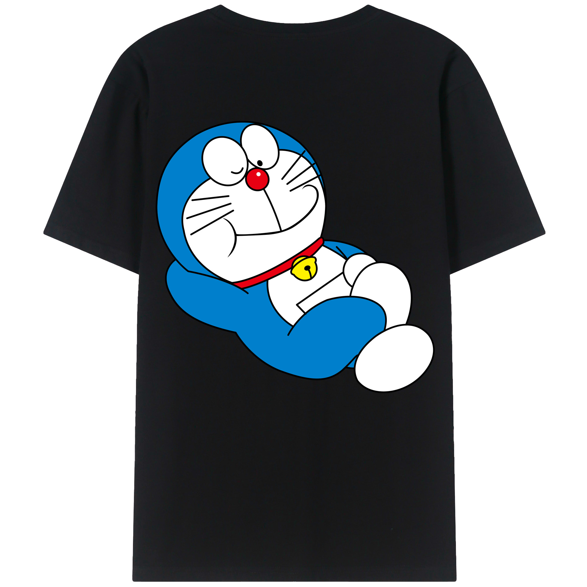 （画像用） ドラえもん Doraemon 綿100％ メンズ半袖Tシャツ（バックプリント） 通気性