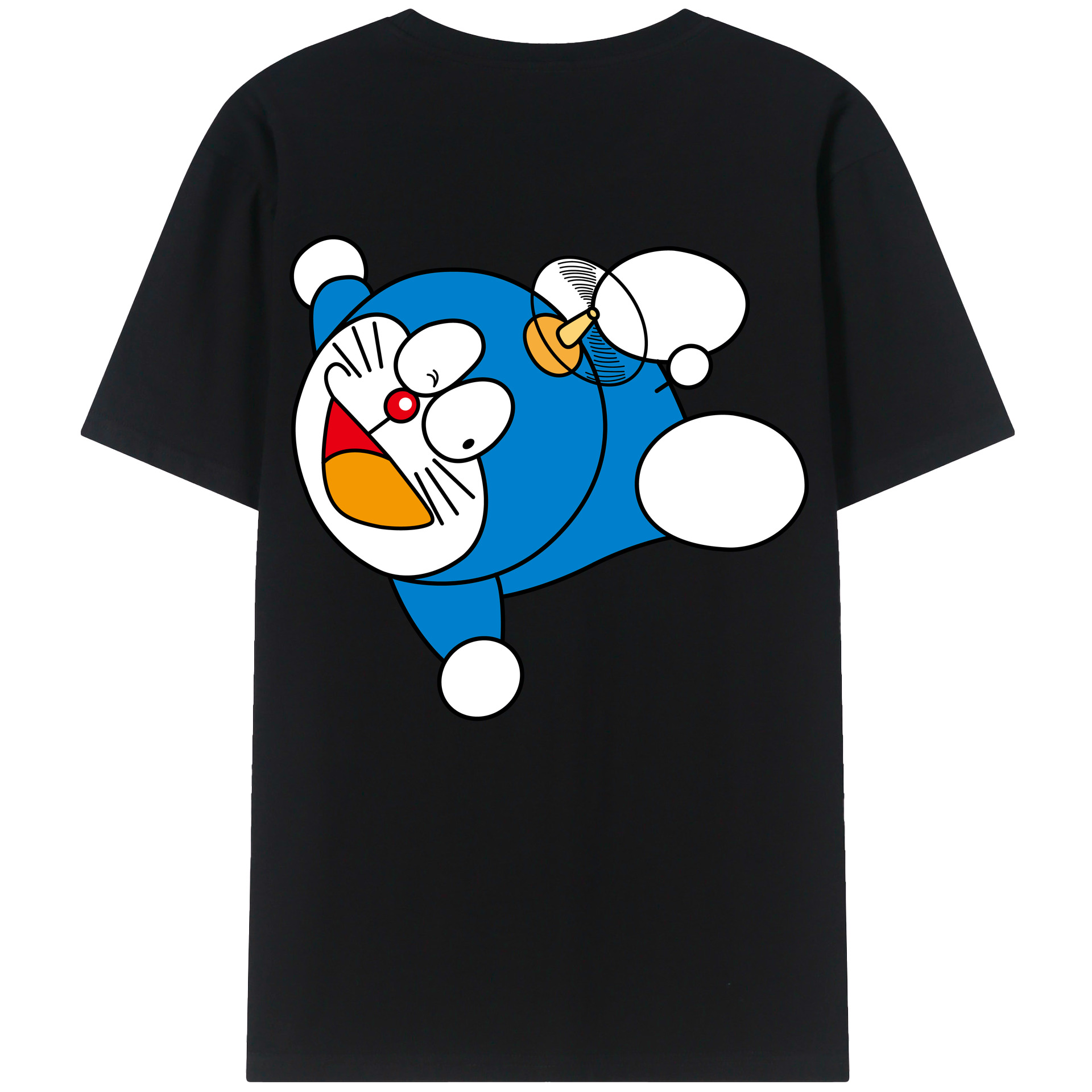 （画像用） ドラえもん Doraemon 綿100％ メンズ半袖Tシャツ（バックプリント） 通気性