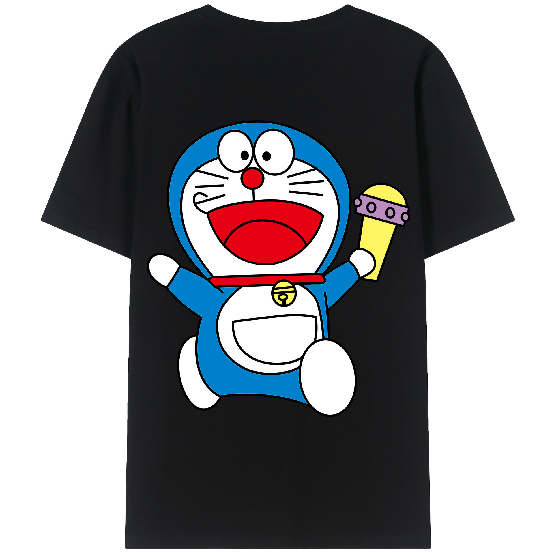 （画像用） ドラえもん Doraemon 綿100％ メンズ半袖Tシャツ（バックプリント） 通気性