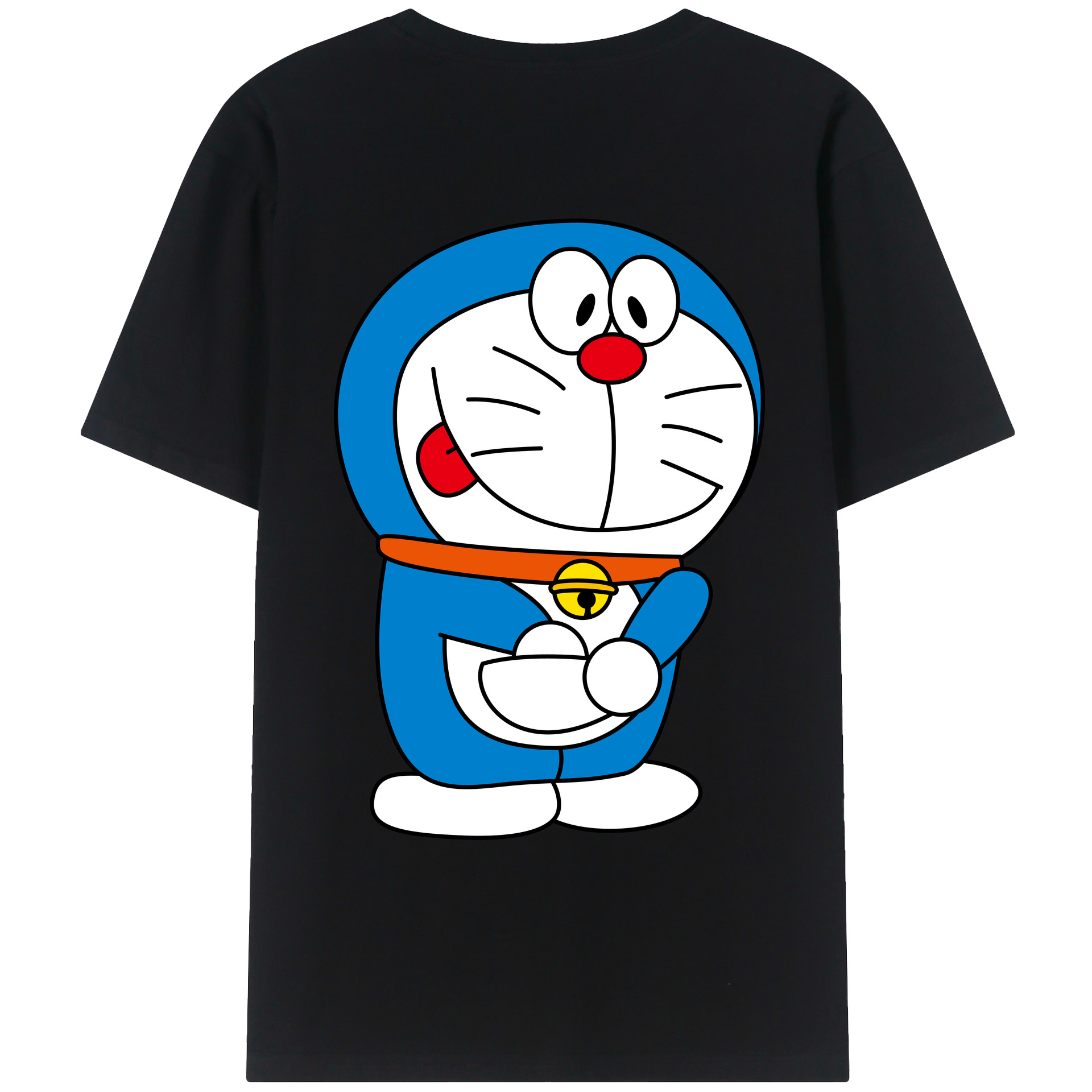（画像用） ドラえもん Doraemon 綿100％ メンズ半袖Tシャツ（バックプリント） 通気性