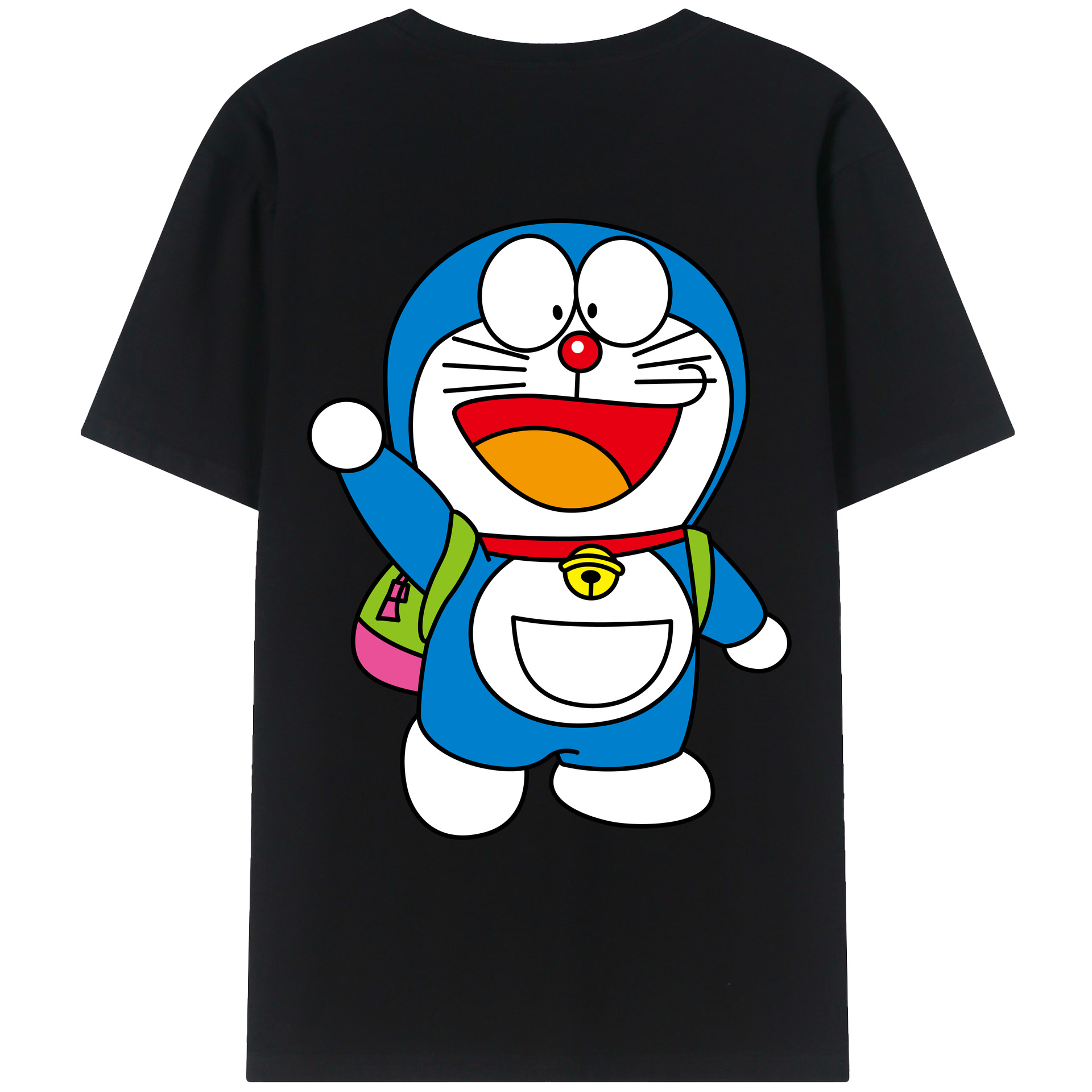 （画像用） ドラえもん Doraemon 綿100％ メンズ半袖Tシャツ（バックプリント） 通気性