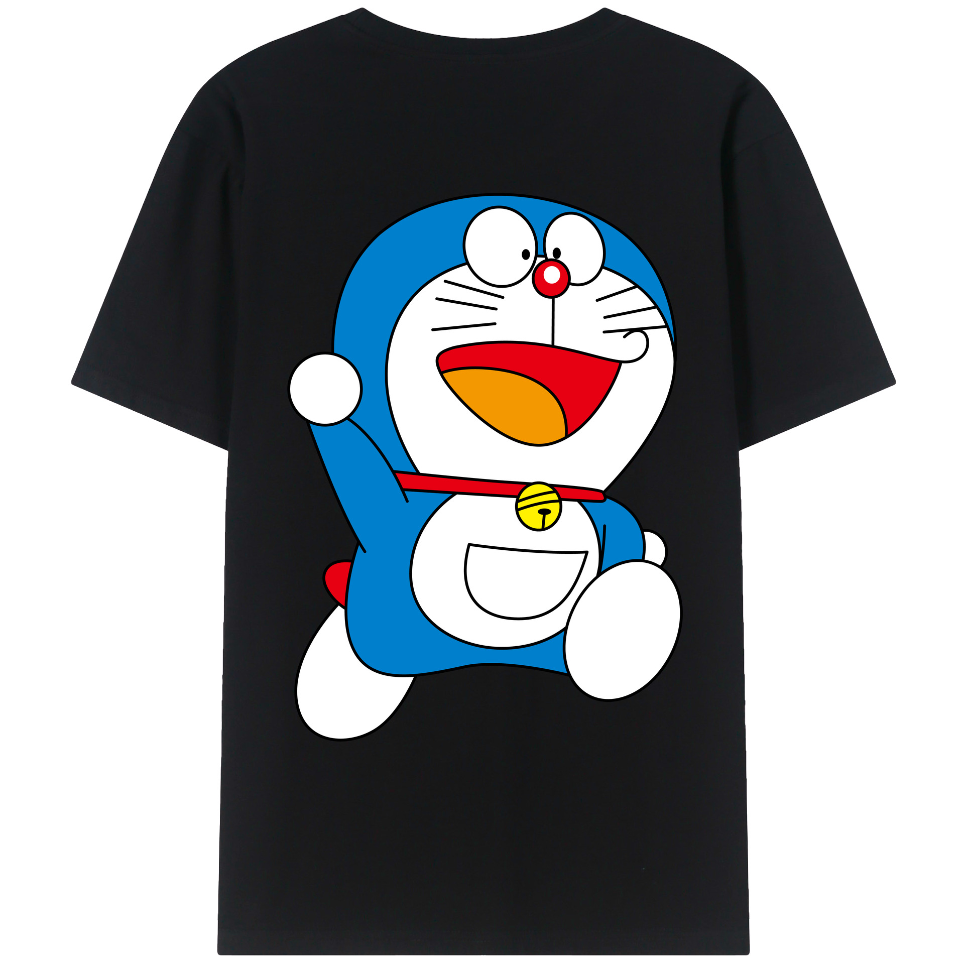 （画像用） ドラえもん Doraemon 綿100％ メンズ半袖Tシャツ（バックプリント） 通気性