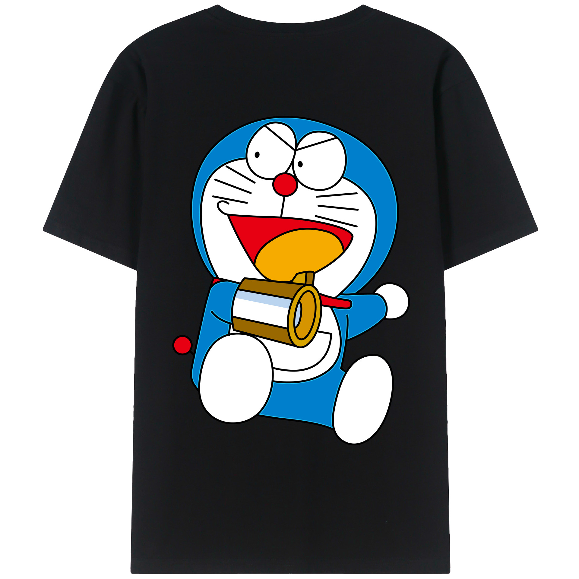 （画像用） ドラえもん Doraemon 綿100％ メンズ半袖Tシャツ（バックプリント） 通気性