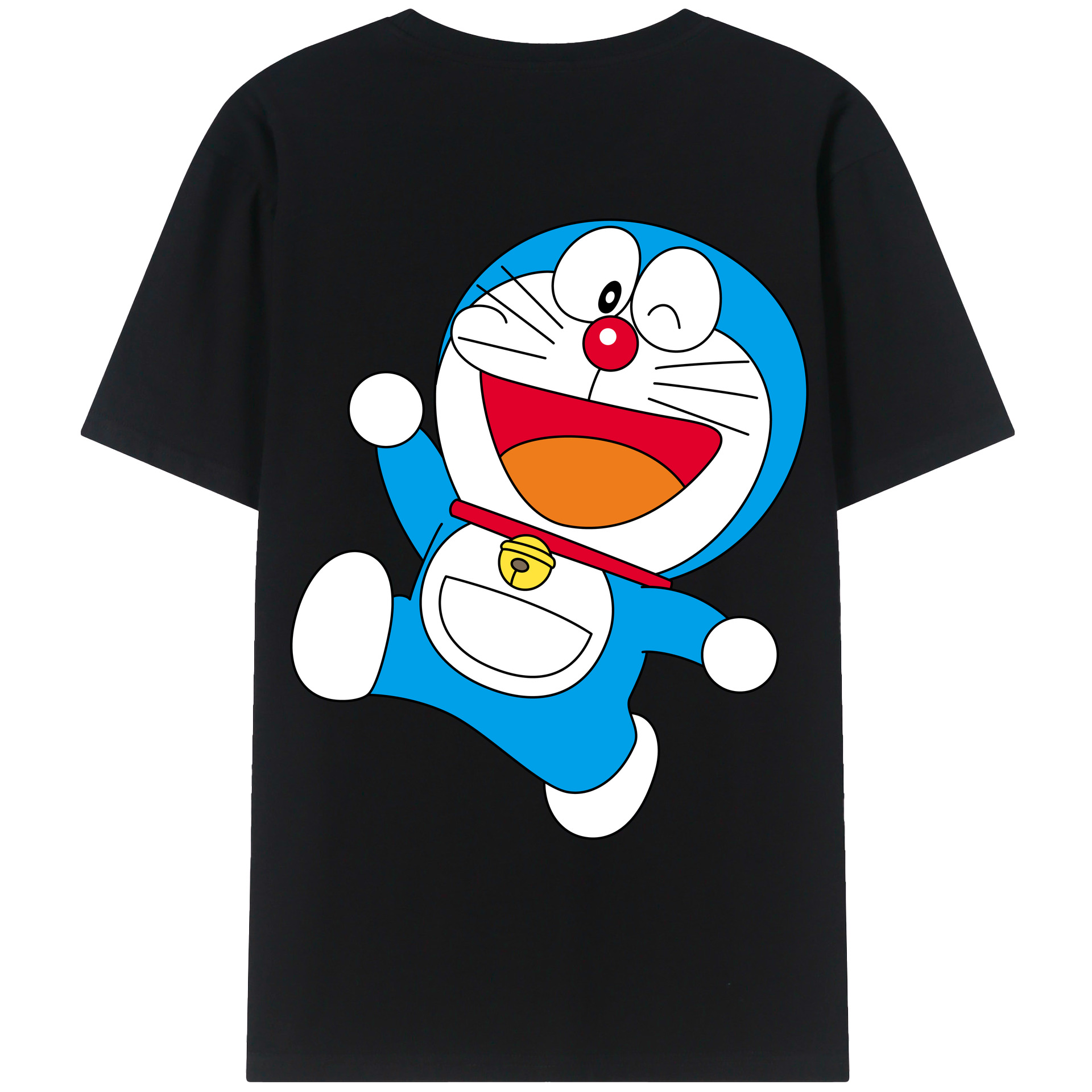（画像用） ドラえもん Doraemon 綿100％ メンズ半袖Tシャツ（バックプリント） 通気性