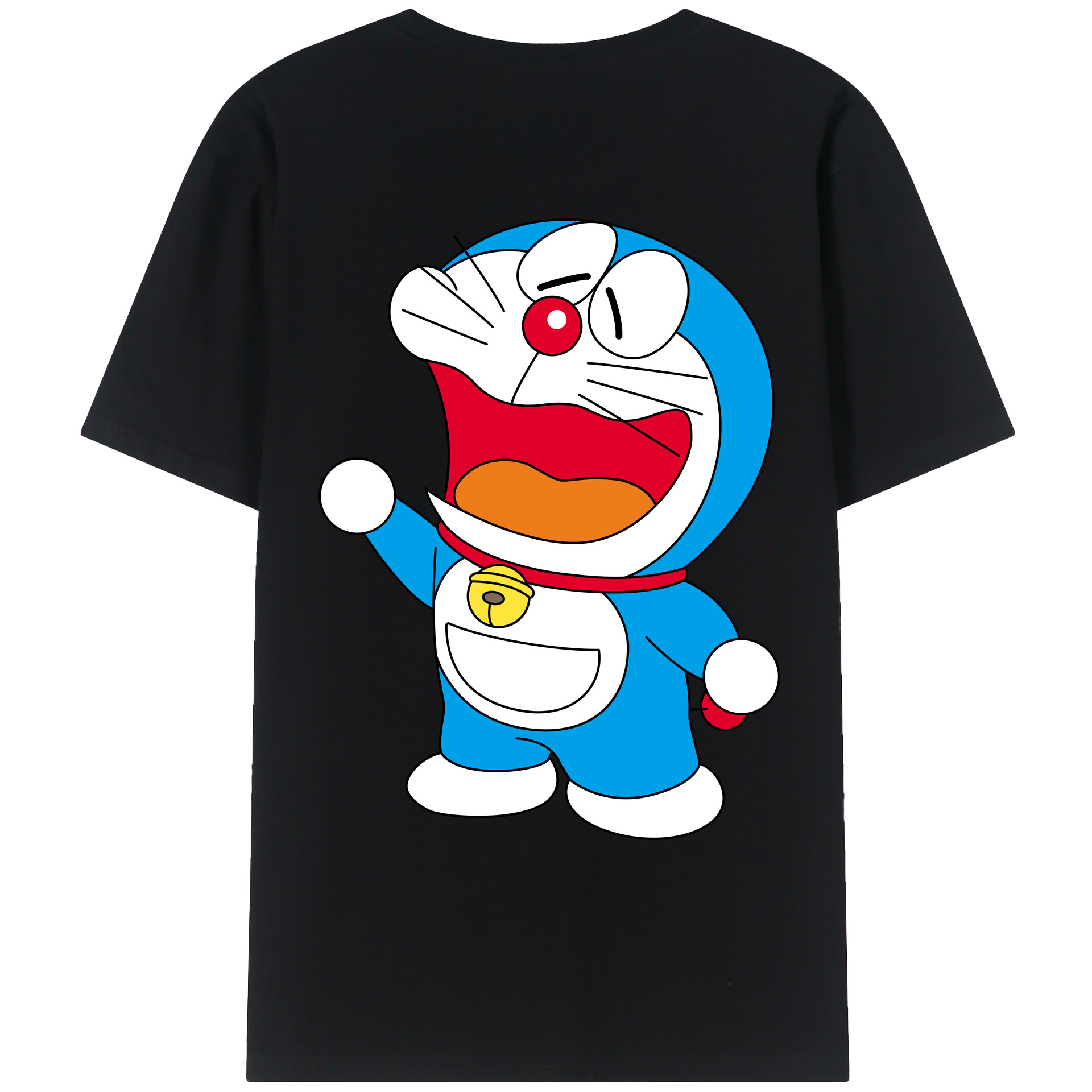 （画像用） ドラえもん Doraemon 綿100％ メンズ半袖Tシャツ（バックプリント） 通気性