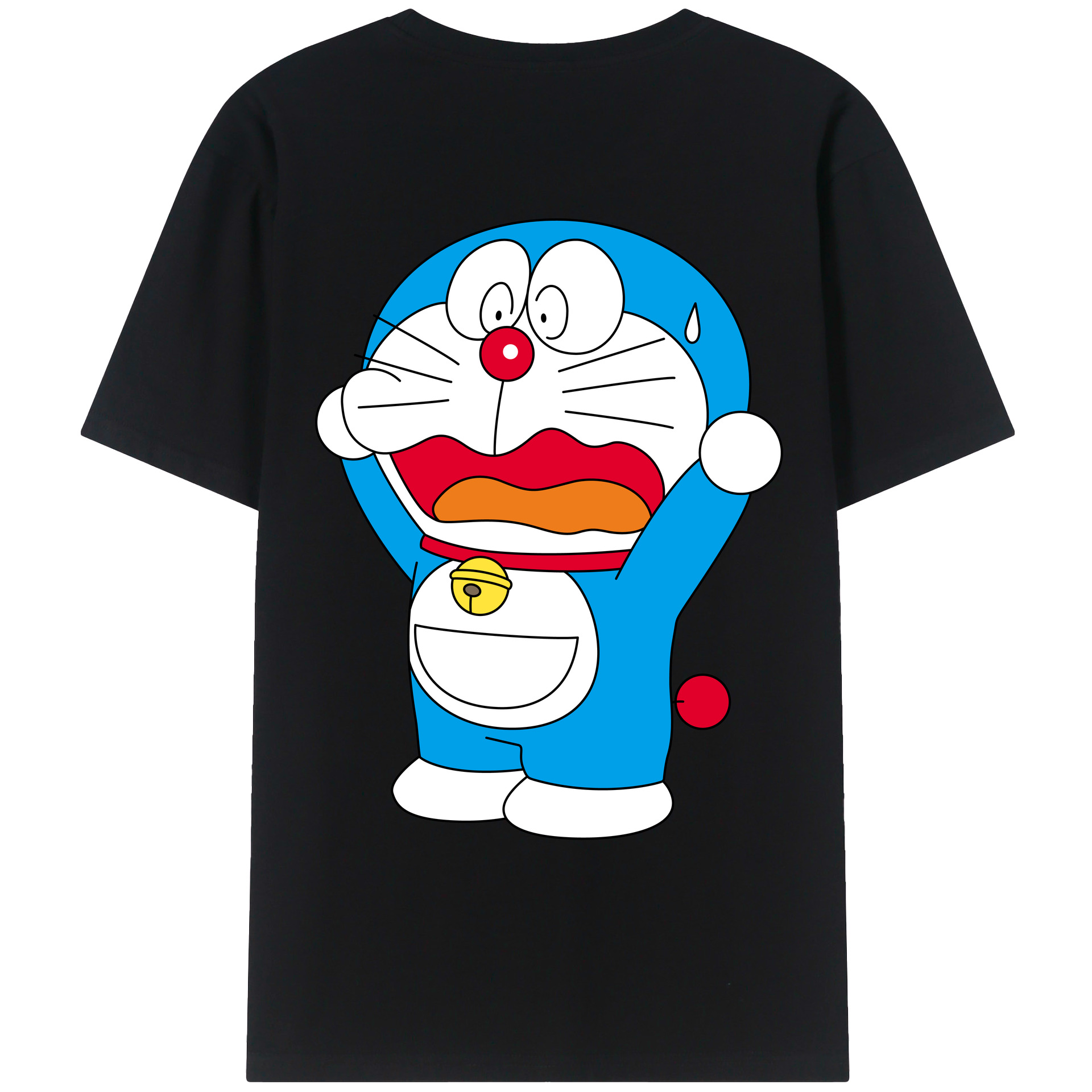 （画像用） ドラえもん Doraemon 綿100％ メンズ半袖Tシャツ（バックプリント） 通気性