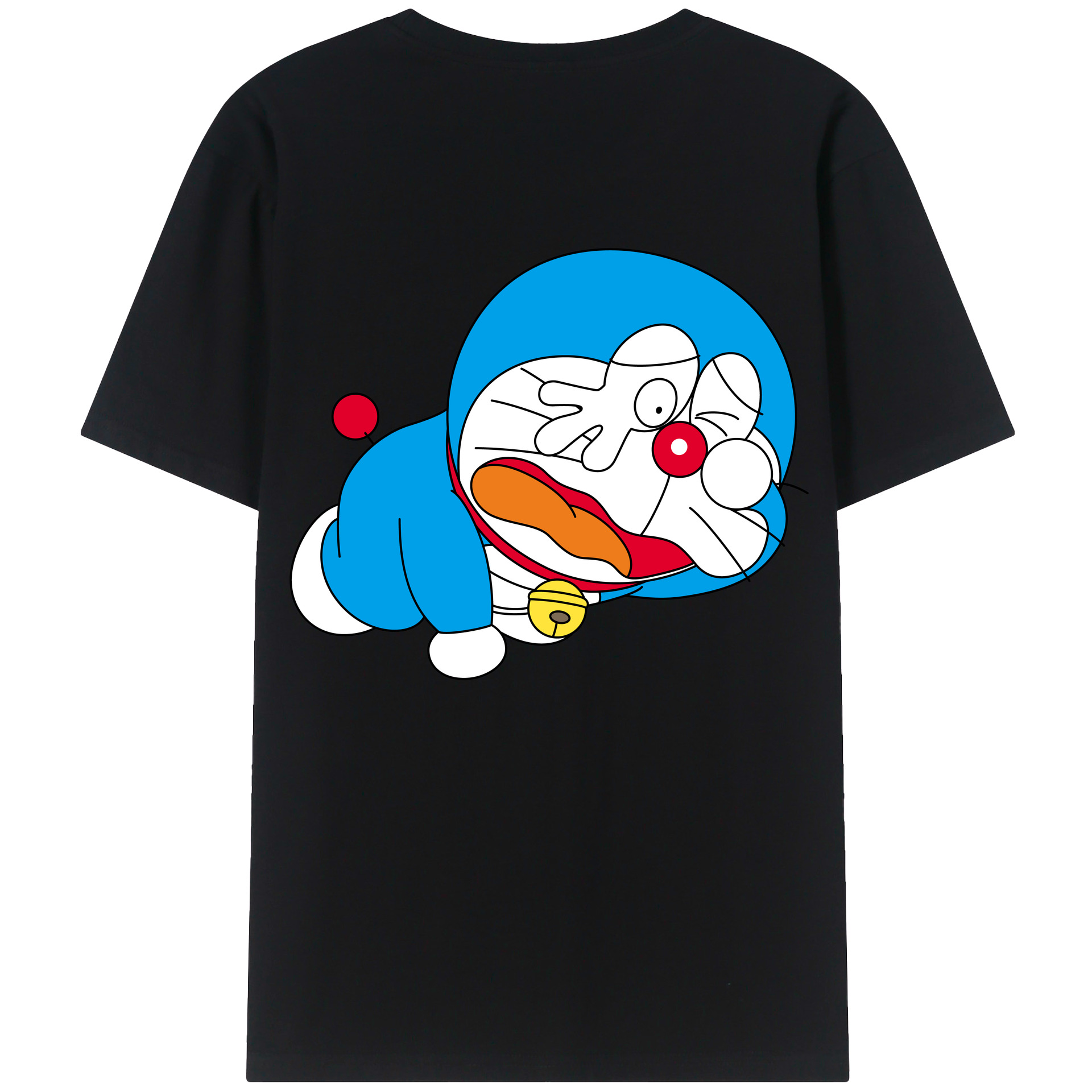 （画像用） ドラえもん Doraemon 綿100％ メンズ半袖Tシャツ（バックプリント） 通気性