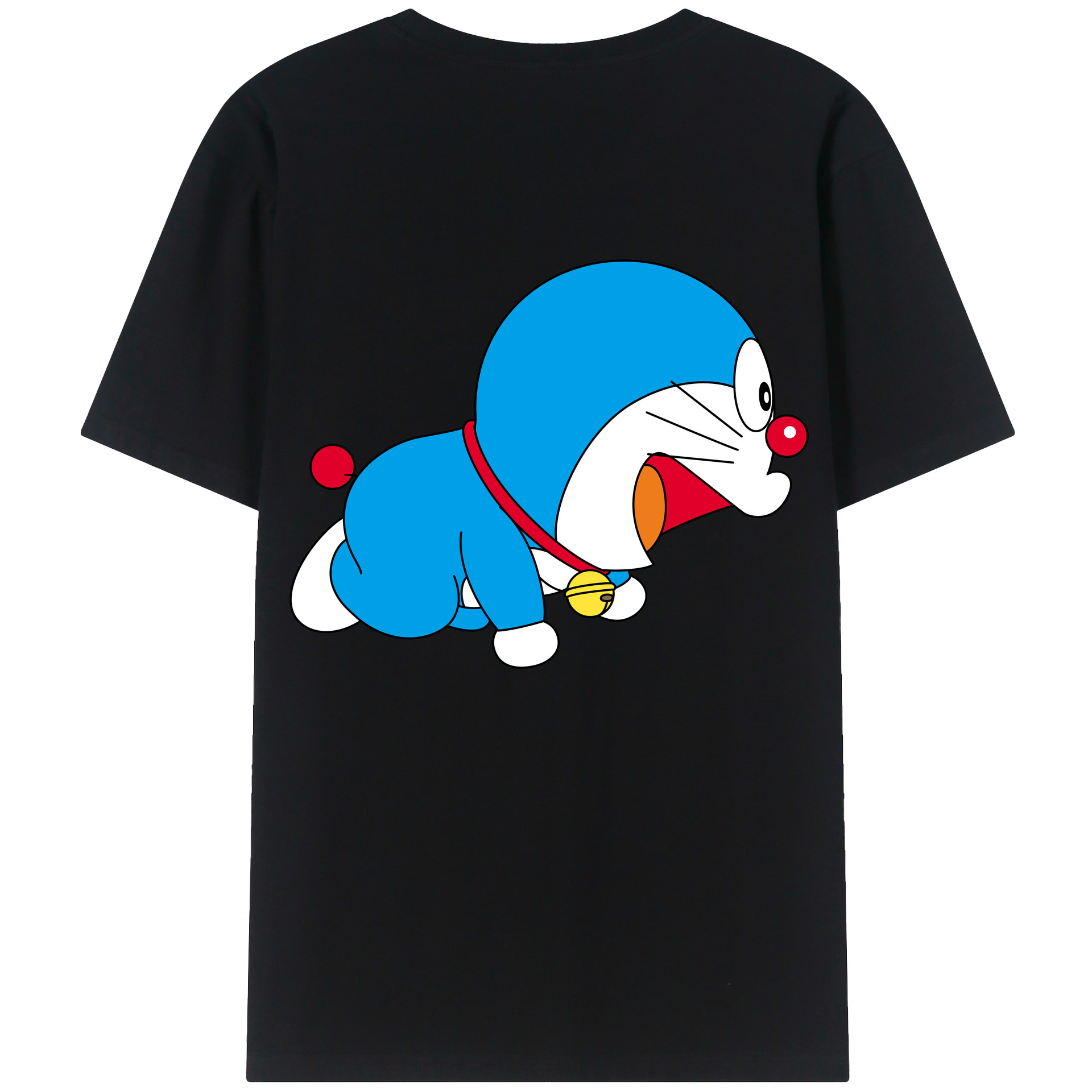 （画像用） ドラえもん Doraemon 綿100％ メンズ半袖Tシャツ（バックプリント） 通気性