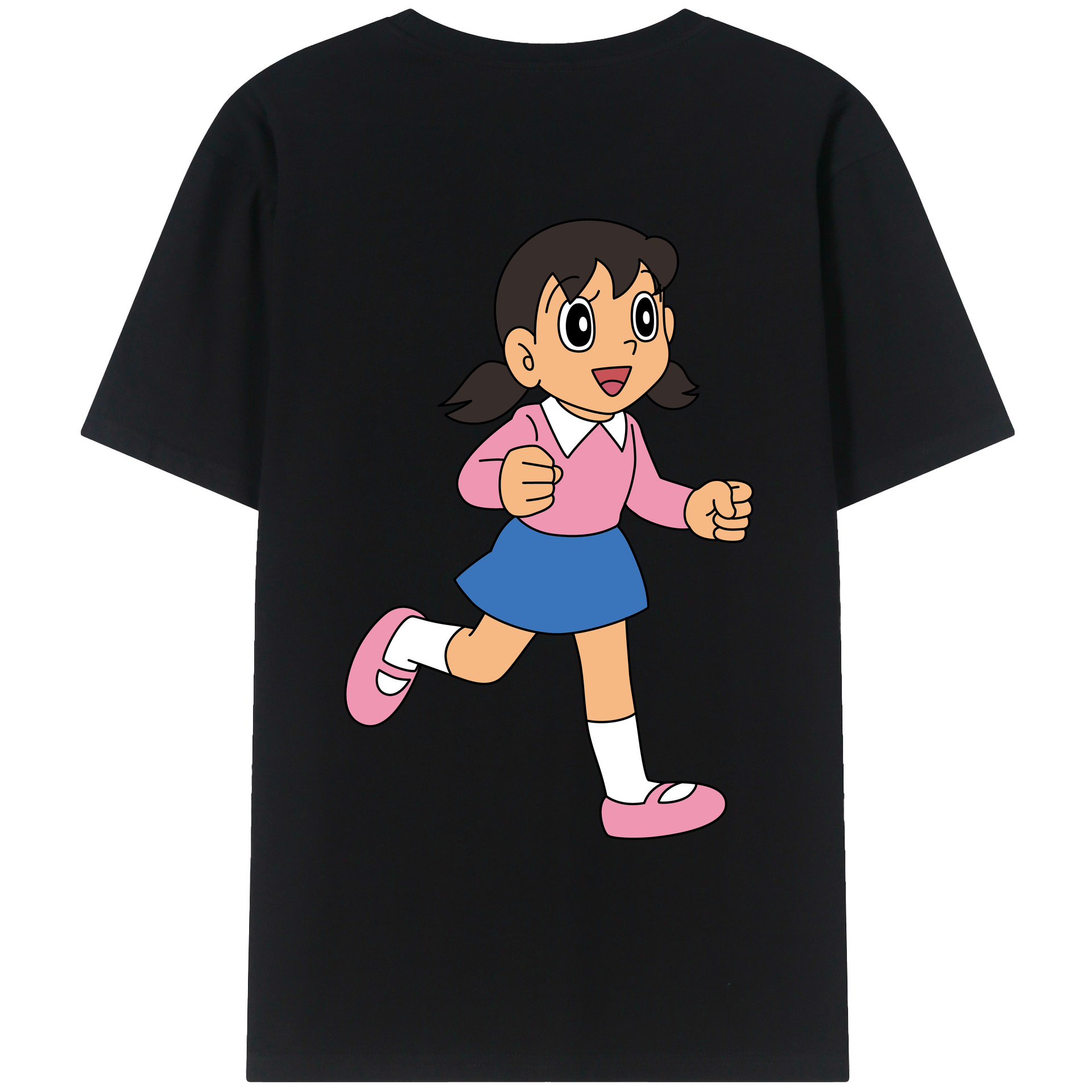（画像用） ドラえもん みなもと しずか Doraemon Shizuka Minamoto 綿100％ メンズ半袖Tシャツ（バックプリント） 通気性
