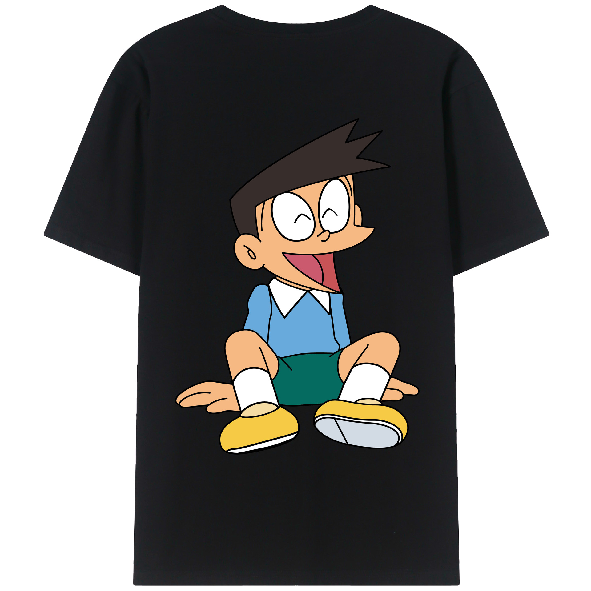 （画像用） ドラえもん 骨川 スネ夫 Doraemon Honekawa Suneo 綿100％ メンズ半袖Tシャツ（バックプリント） 通気性