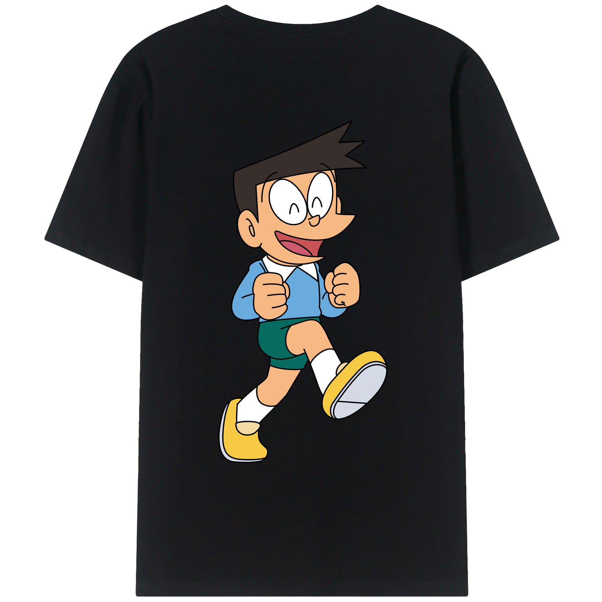 （画像用） ドラえもん 骨川 スネ夫 Doraemon Honekawa Suneo 綿100％ メンズ半袖Tシャツ（バックプリント） 通気性