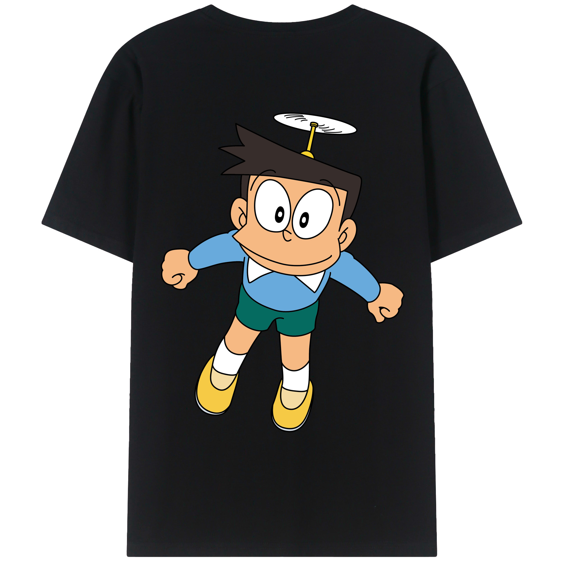 （画像用） ドラえもん 骨川 スネ夫 Doraemon Honekawa Suneo 綿100％ メンズ半袖Tシャツ（バックプリント） 通気性