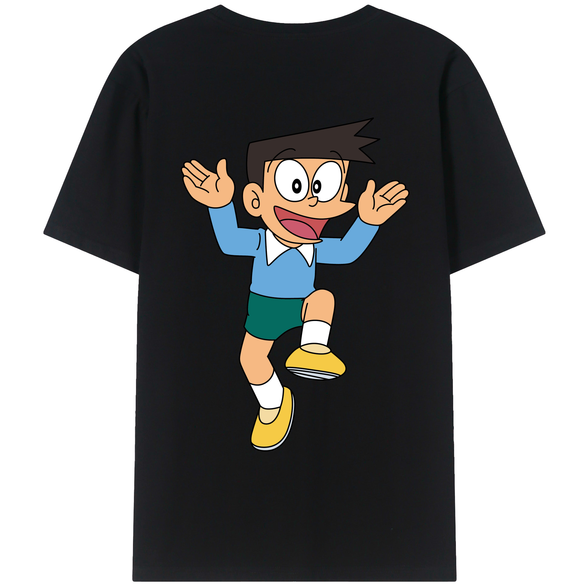 （画像用） ドラえもん 骨川 スネ夫 Doraemon Honekawa Suneo 綿100％ メンズ半袖Tシャツ（バックプリント） 通気性