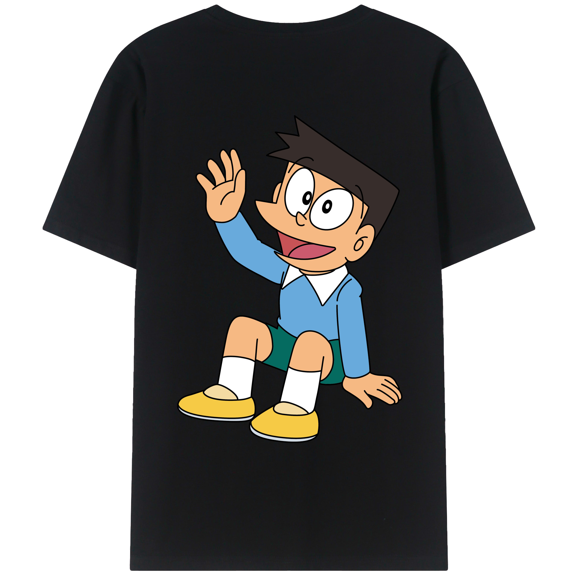 （画像用） ドラえもん 骨川 スネ夫 Doraemon Honekawa Suneo 綿100％ メンズ半袖Tシャツ（バックプリント） 通気性