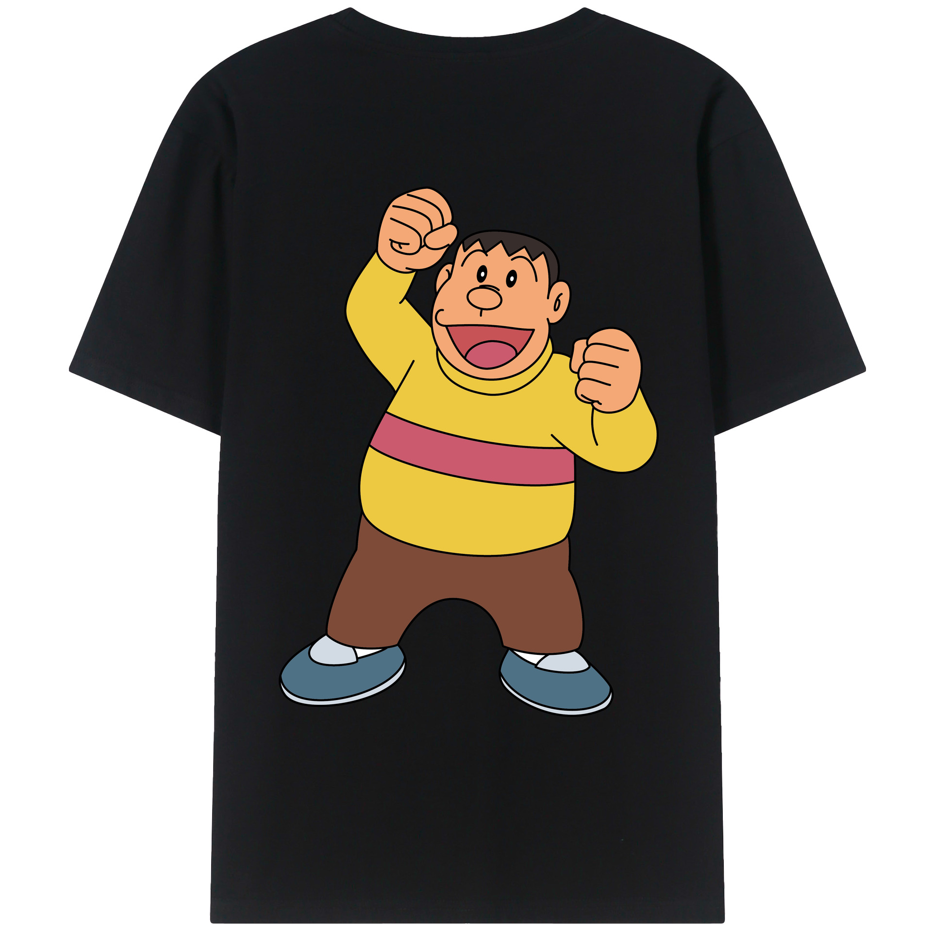 （画像用） ドラえもん 剛田武 Doraemon Gouta Takeshi 綿100％ メンズ半袖Tシャツ（バックプリント） 通気性