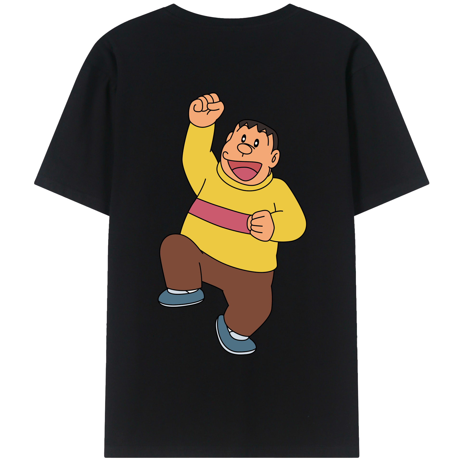 （画像用） ドラえもん 剛田武 Doraemon Gouta Takeshi 綿100％ メンズ半袖Tシャツ（バックプリント） 通気性