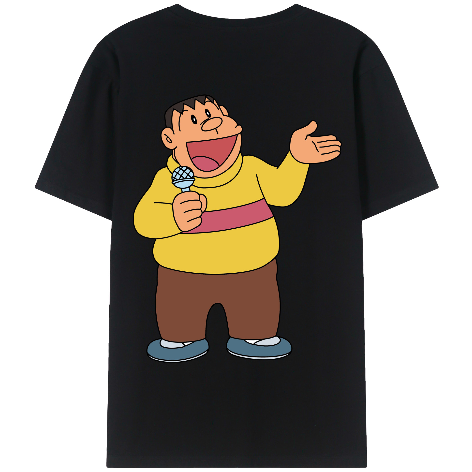 （画像用） ドラえもん 剛田武 Doraemon Gouta Takeshi 綿100％ メンズ半袖Tシャツ（バックプリント） 通気性