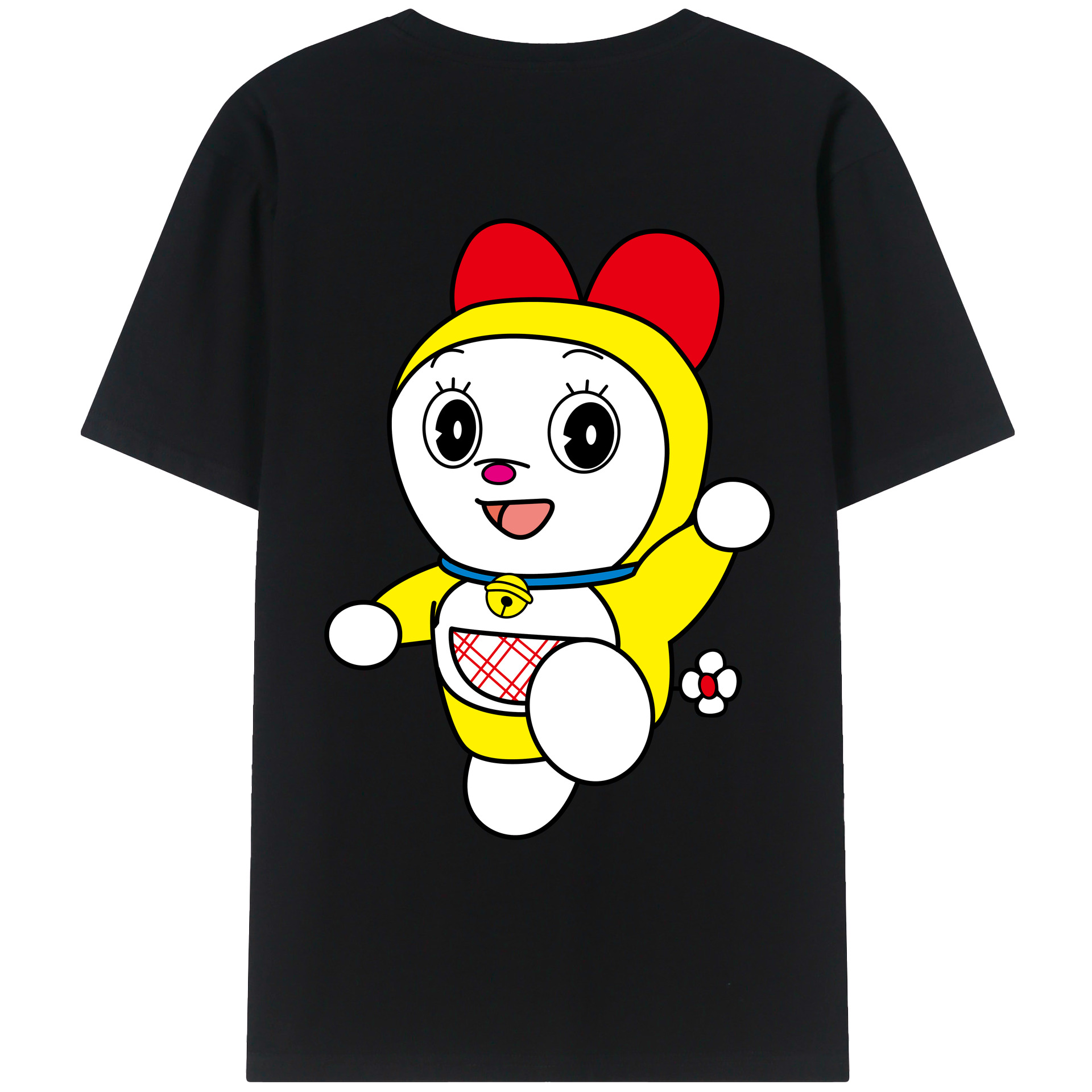 （画像用） ドラえもん ドラミ Doraemon Dorami 綿100％ メンズ半袖Tシャツ（バックプリント） 通気性