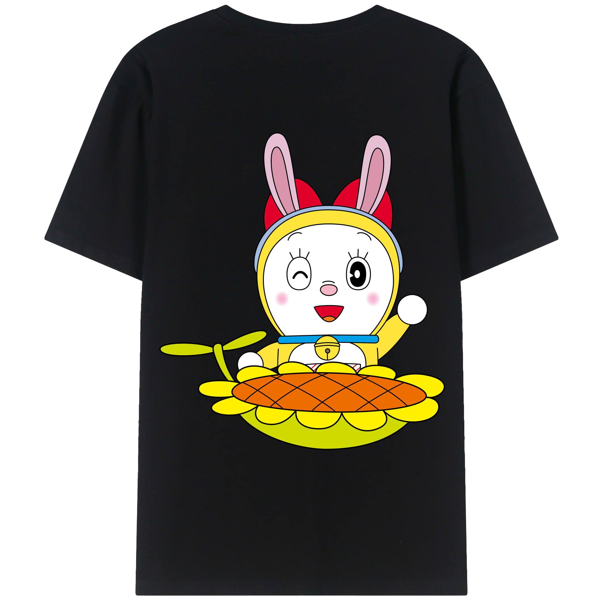 （画像用） ドラえもん ドラミ Doraemon Dorami 綿100％ メンズ半袖Tシャツ（バックプリント） 通気性