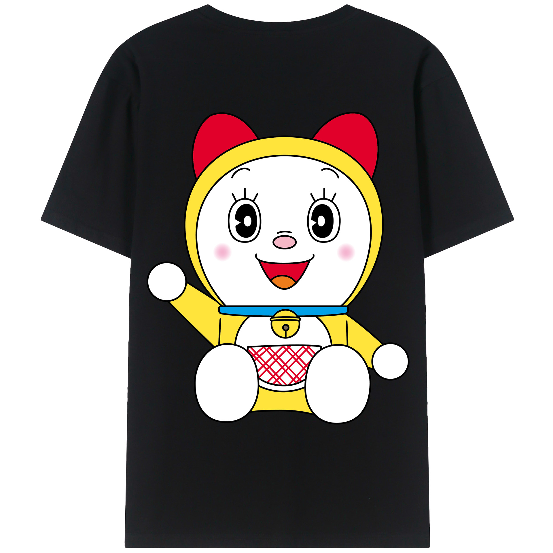 （画像用） ドラえもん ドラミ Doraemon Dorami 綿100％ メンズ半袖Tシャツ（バックプリント） 通気性
