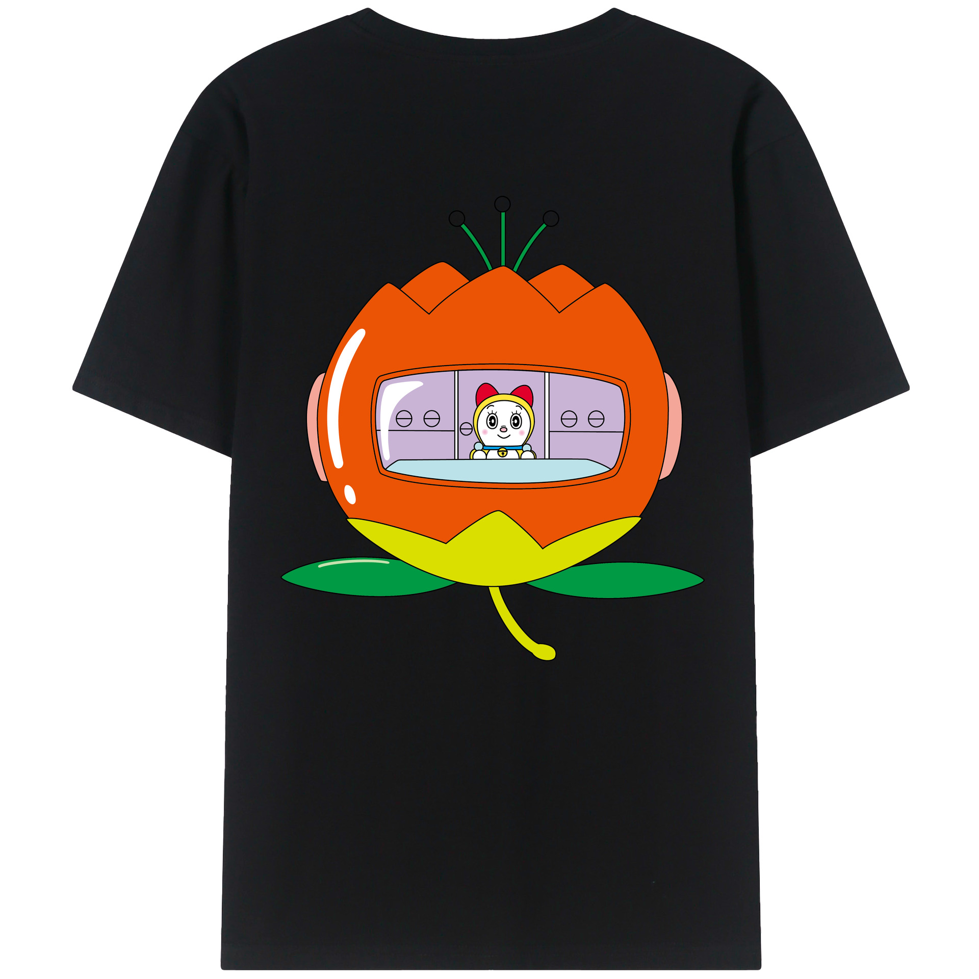 （画像用） ドラえもん ドラミ Doraemon Dorami 綿100％ メンズ半袖Tシャツ（バックプリント） 通気性