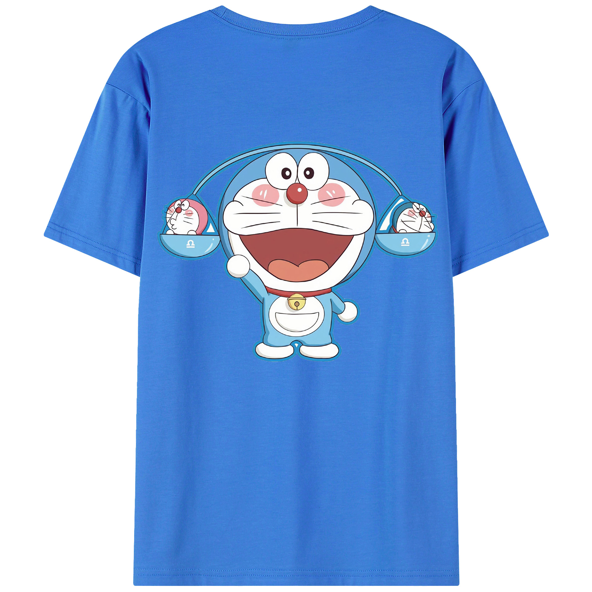 （画像用） ドラえもん Doraemon 綿100％ メンズ半袖Tシャツ（バックプリント） 通気性