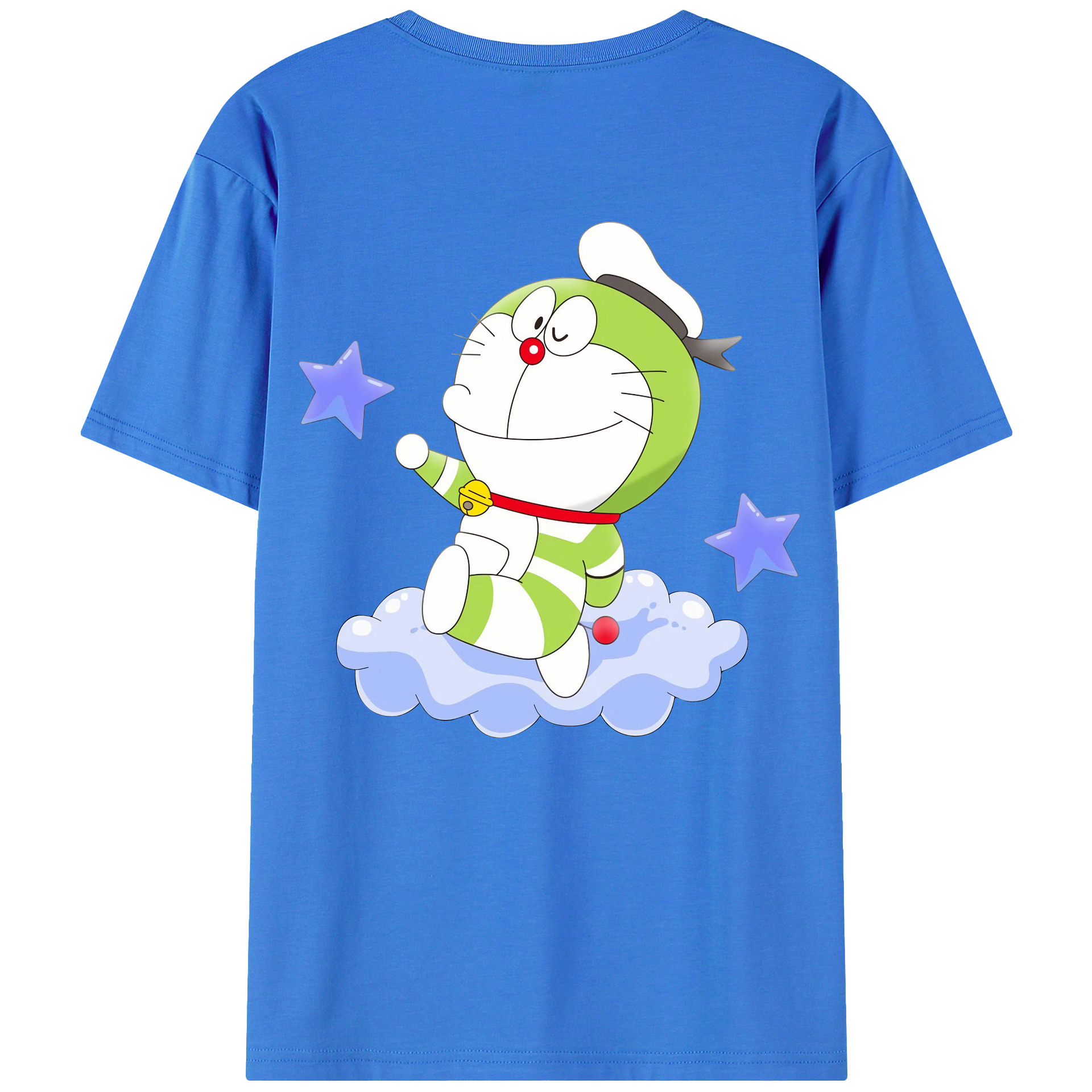 （画像用） ドラえもん Doraemon 綿100％ メンズ半袖Tシャツ（バックプリント） 通気性