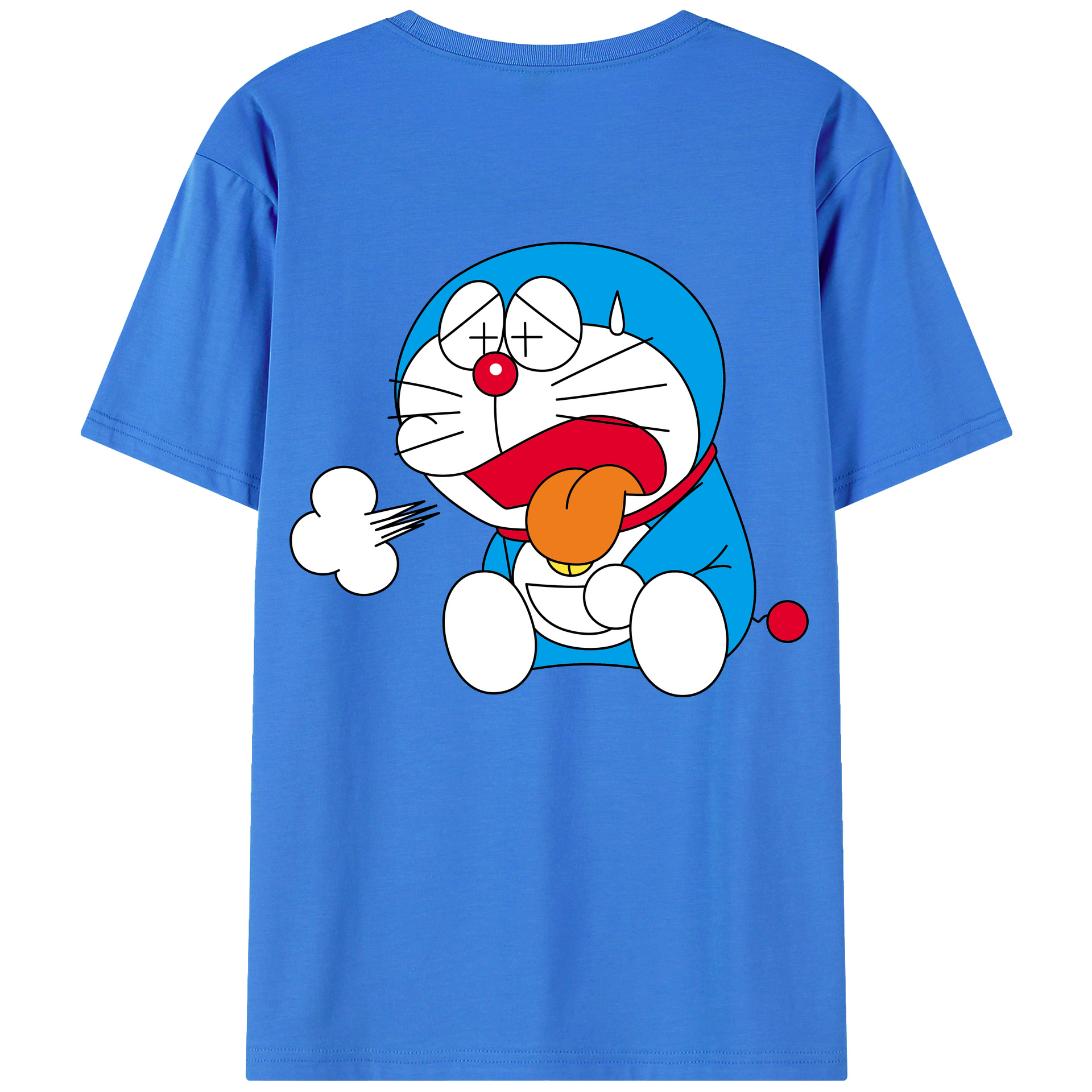 （画像用） ドラえもん Doraemon 綿100％ メンズ半袖Tシャツ（バックプリント） 通気性