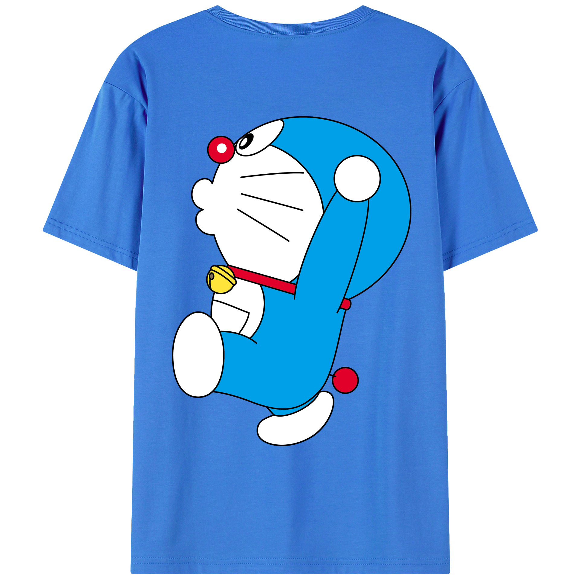 （画像用） ドラえもん Doraemon 綿100％ メンズ半袖Tシャツ（バックプリント） 通気性