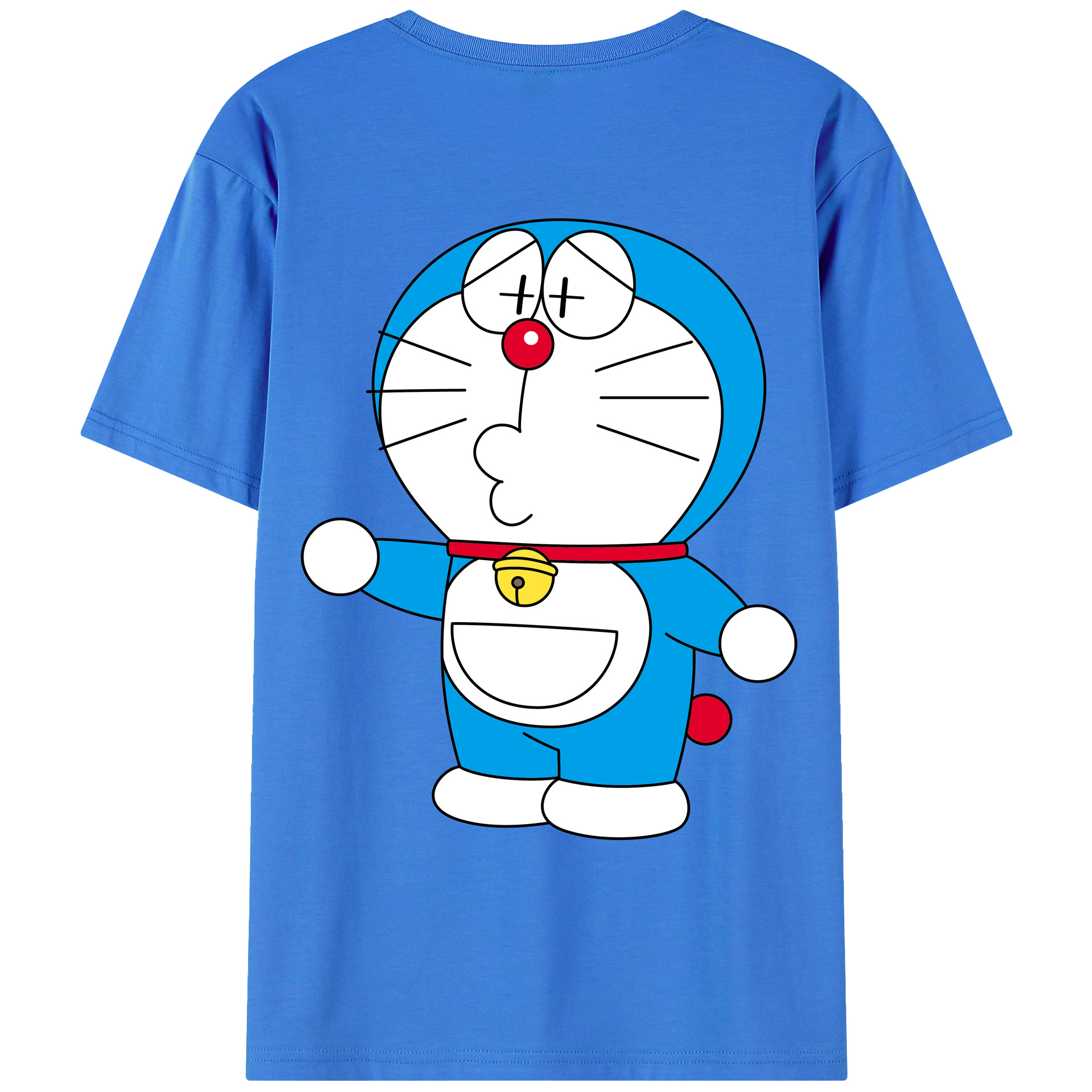 （画像用） ドラえもん Doraemon 綿100％ メンズ半袖Tシャツ（バックプリント） 通気性