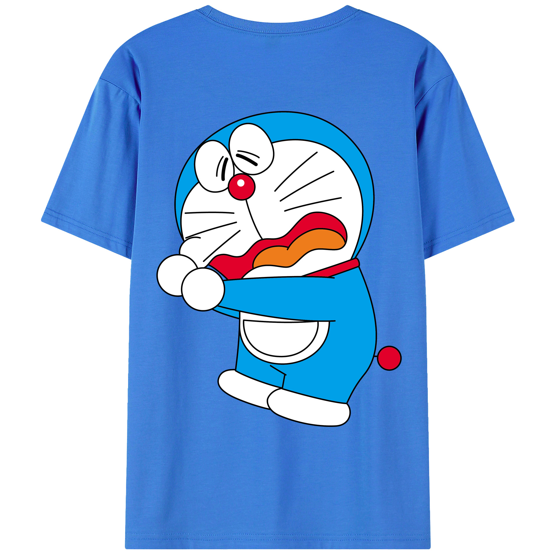（画像用） ドラえもん Doraemon 綿100％ メンズ半袖Tシャツ（バックプリント） 通気性