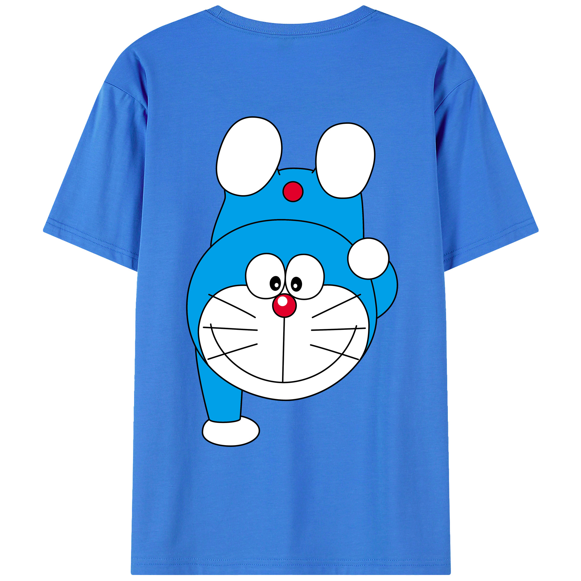 （画像用） ドラえもん Doraemon 綿100％ メンズ半袖Tシャツ（バックプリント） 通気性
