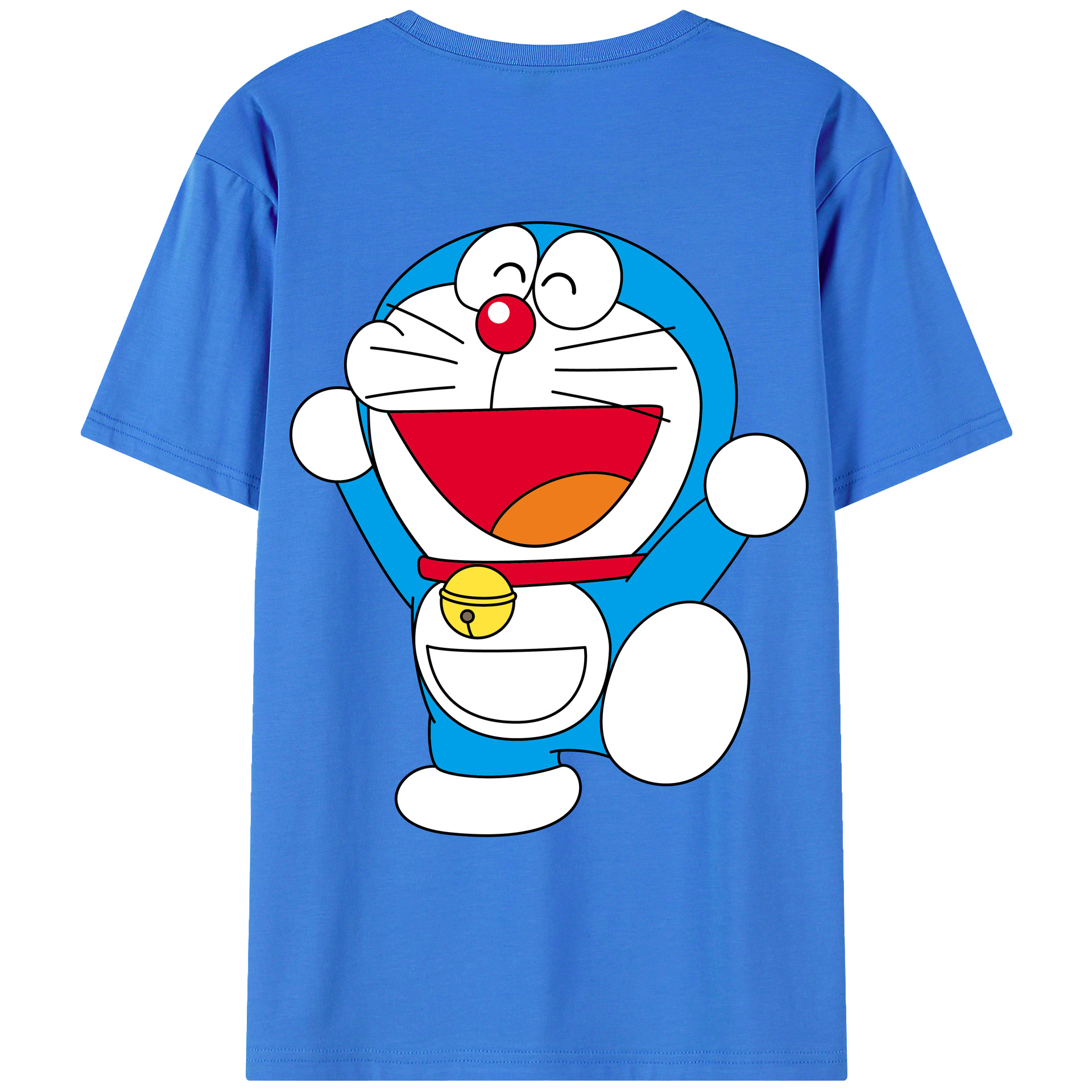 （画像用） ドラえもん Doraemon 綿100％ メンズ半袖Tシャツ（バックプリント） 通気性
