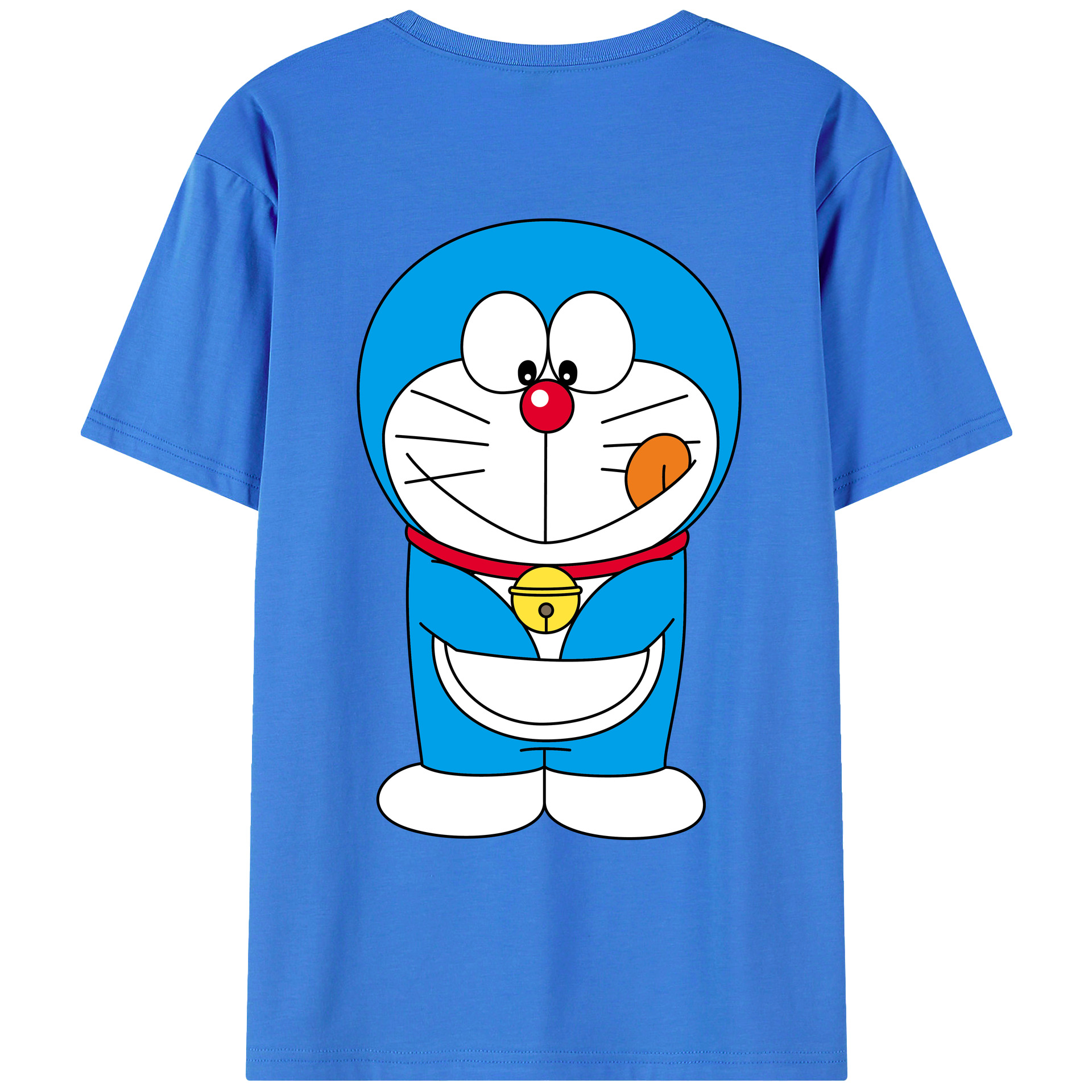（画像用） ドラえもん Doraemon 綿100％ メンズ半袖Tシャツ（バックプリント） 通気性