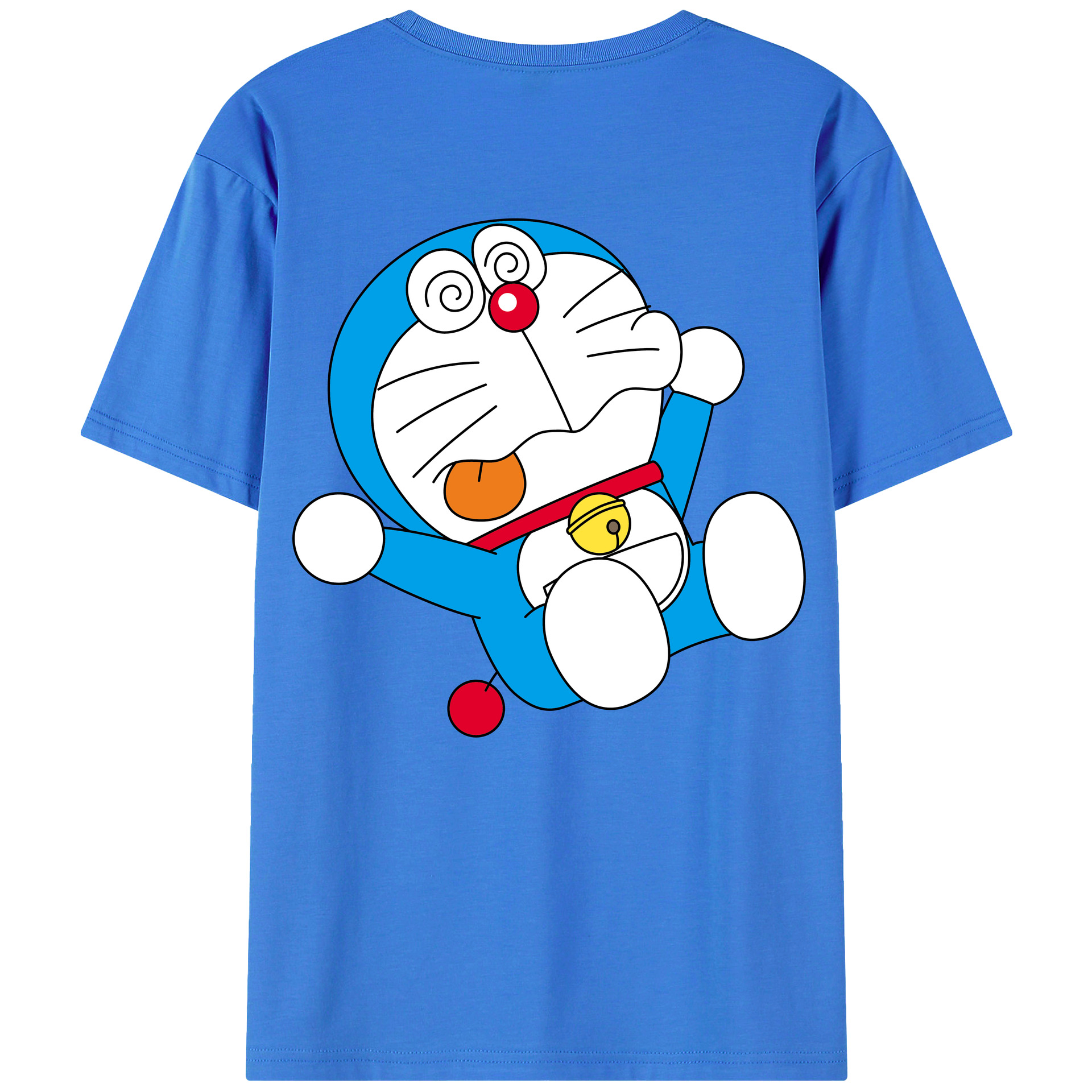 （画像用） ドラえもん Doraemon 綿100％ メンズ半袖Tシャツ（バックプリント） 通気性