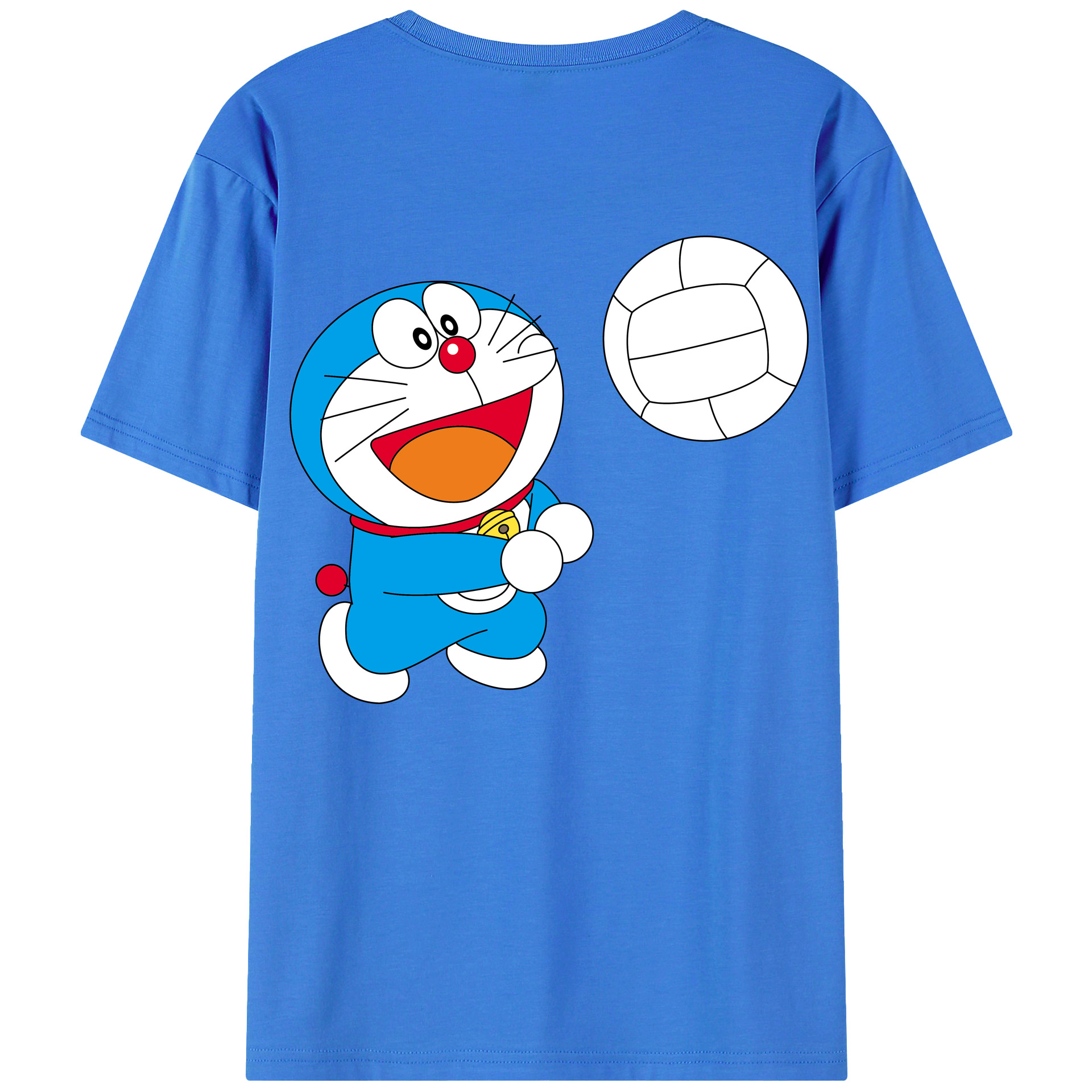 （画像用） ドラえもん Doraemon 綿100％ メンズ半袖Tシャツ（バックプリント） 通気性