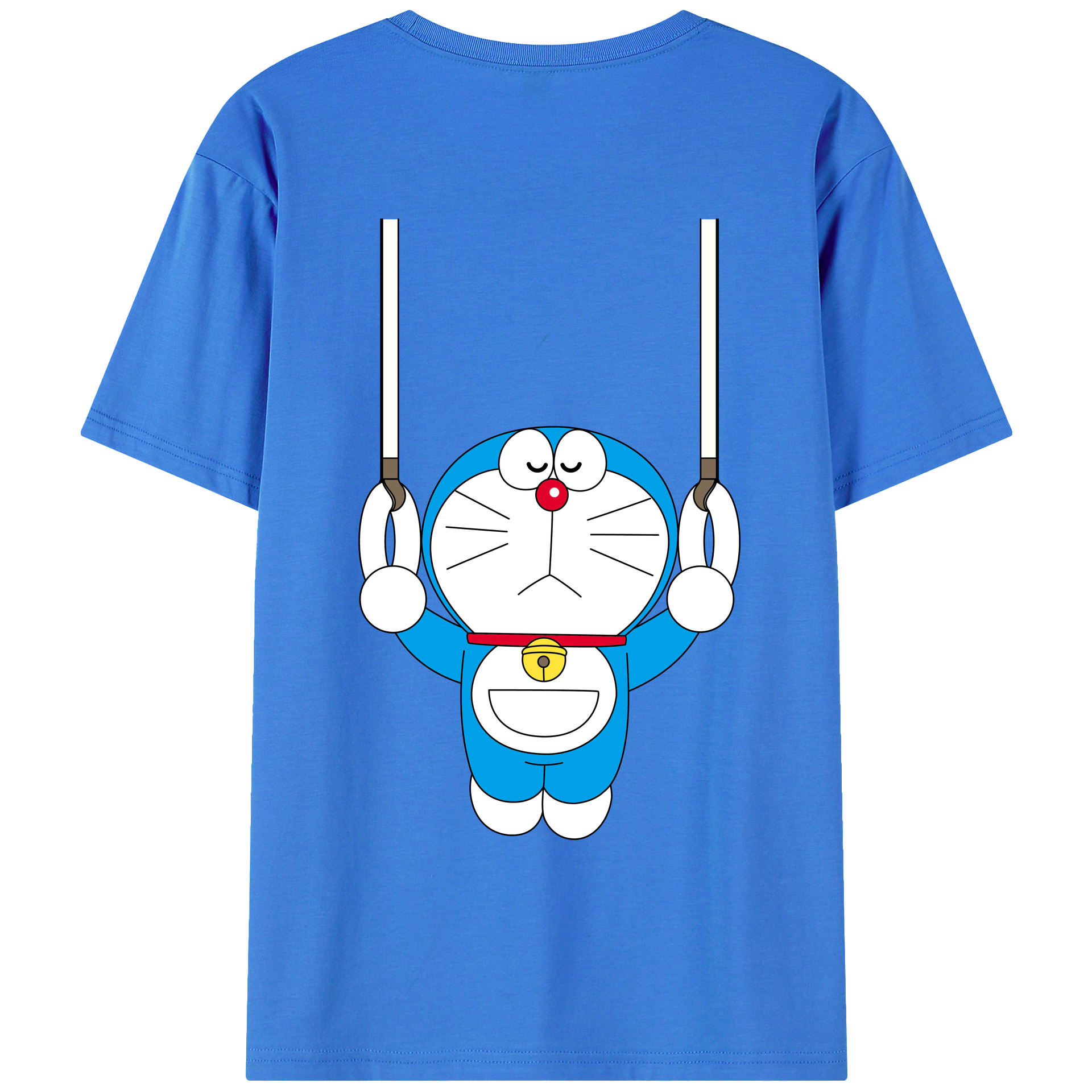 （画像用） ドラえもん Doraemon 綿100％ メンズ半袖Tシャツ（バックプリント） 通気性