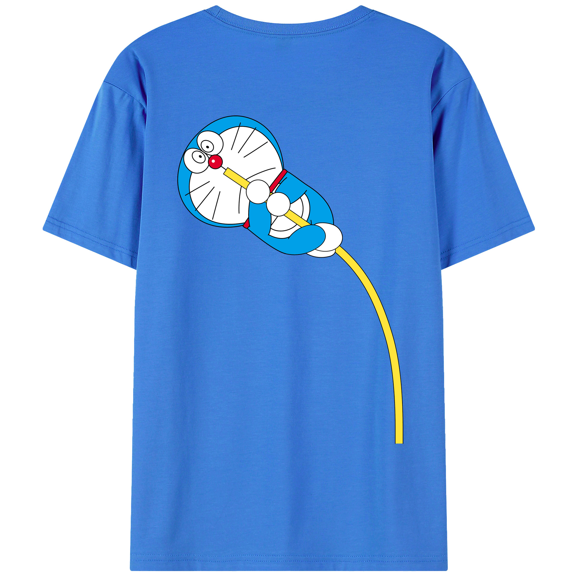 （画像用） ドラえもん Doraemon 綿100％ メンズ半袖Tシャツ（バックプリント） 通気性
