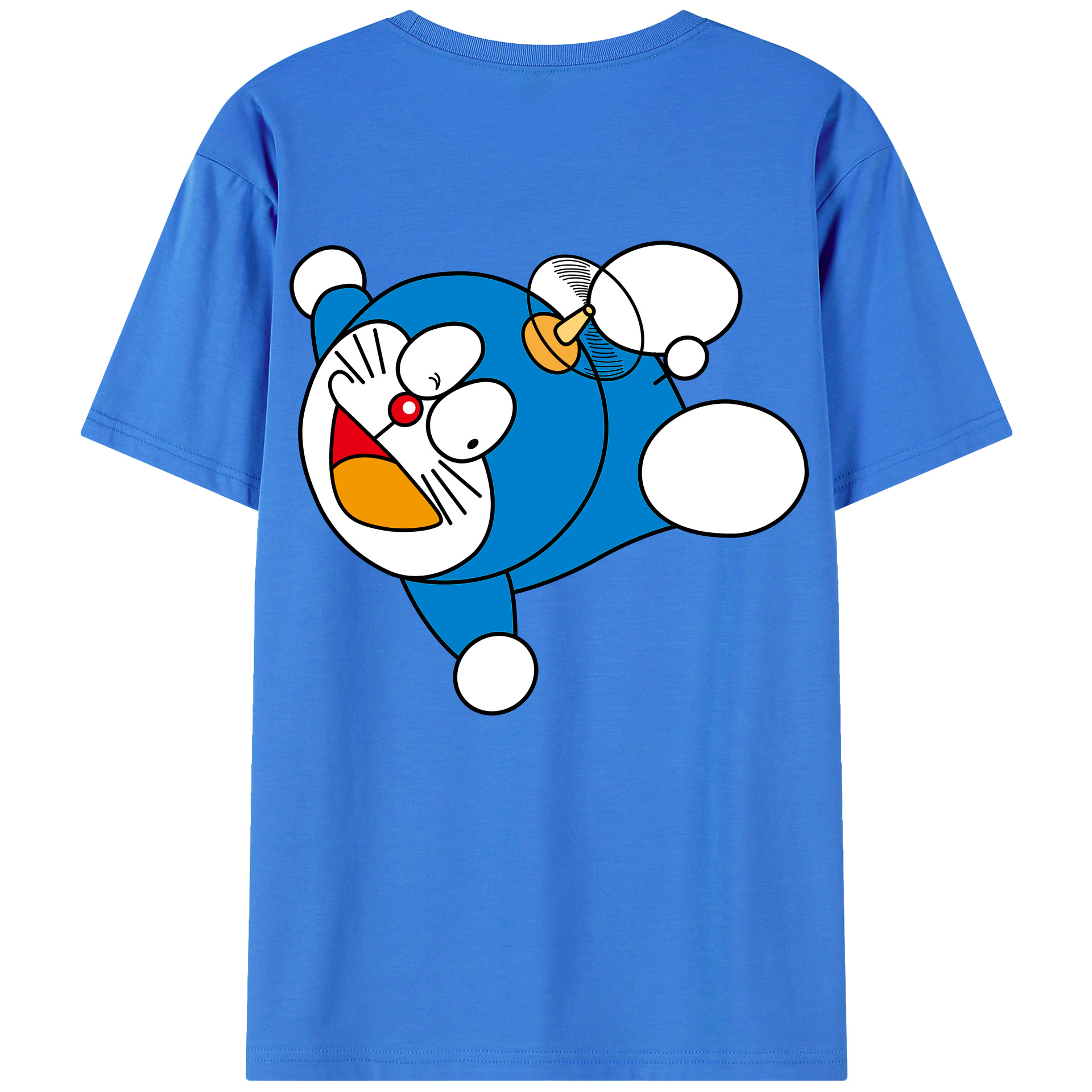 （画像用） ドラえもん Doraemon 綿100％ メンズ半袖Tシャツ（バックプリント） 通気性