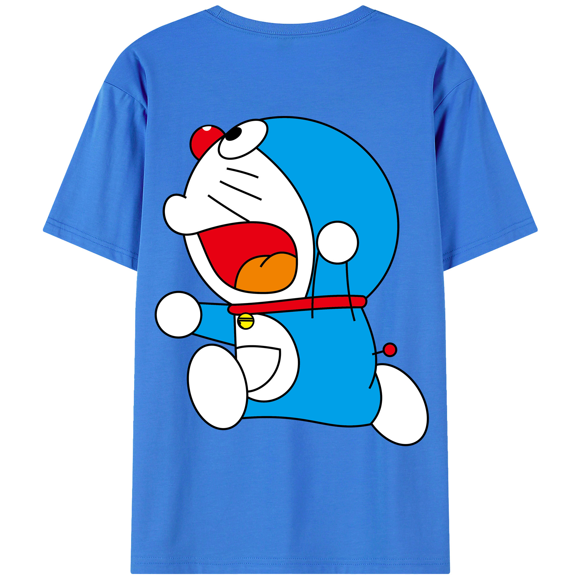 （画像用） ドラえもん Doraemon 綿100％ メンズ半袖Tシャツ（バックプリント） 通気性