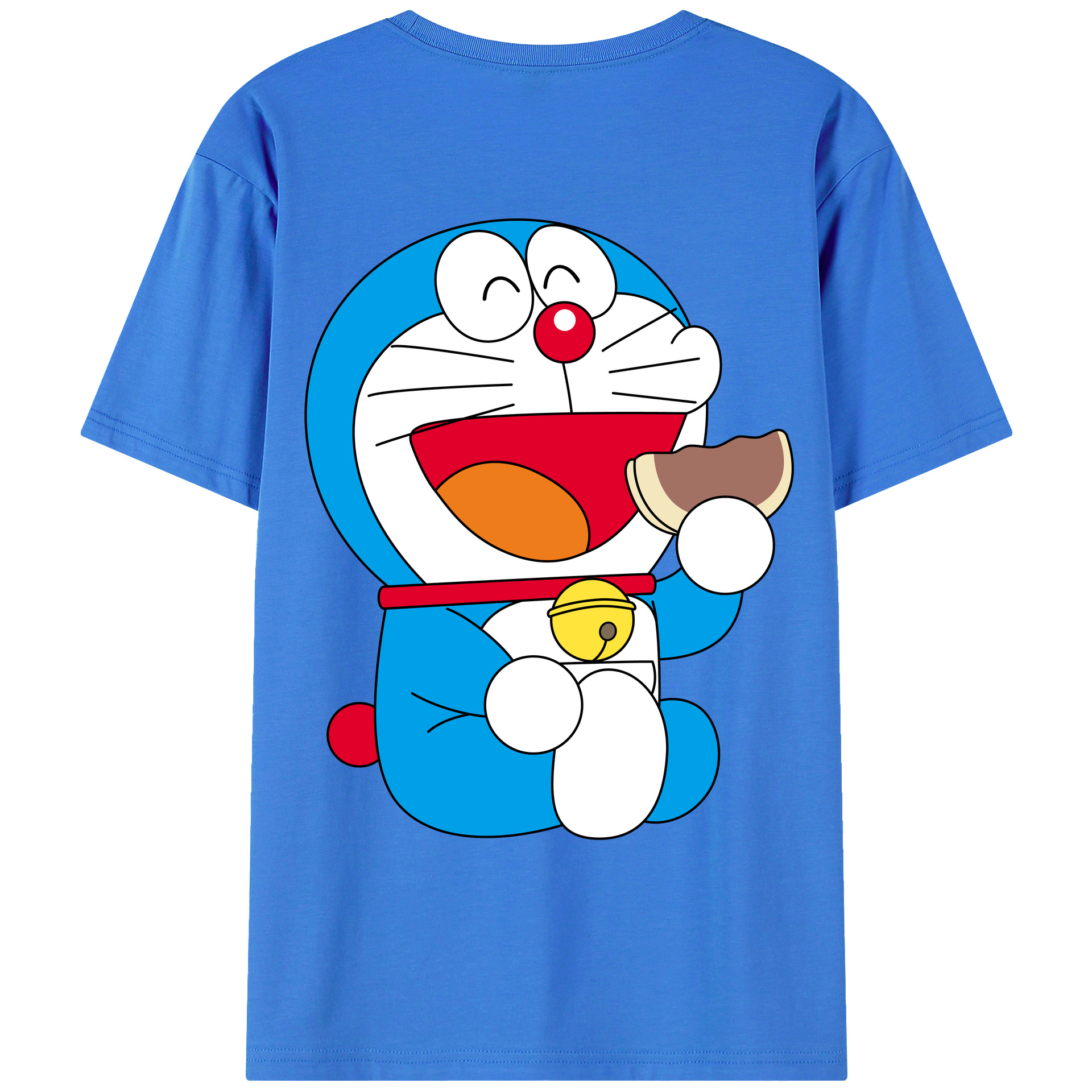 （画像用） ドラえもん Doraemon 綿100％ メンズ半袖Tシャツ（バックプリント） 通気性