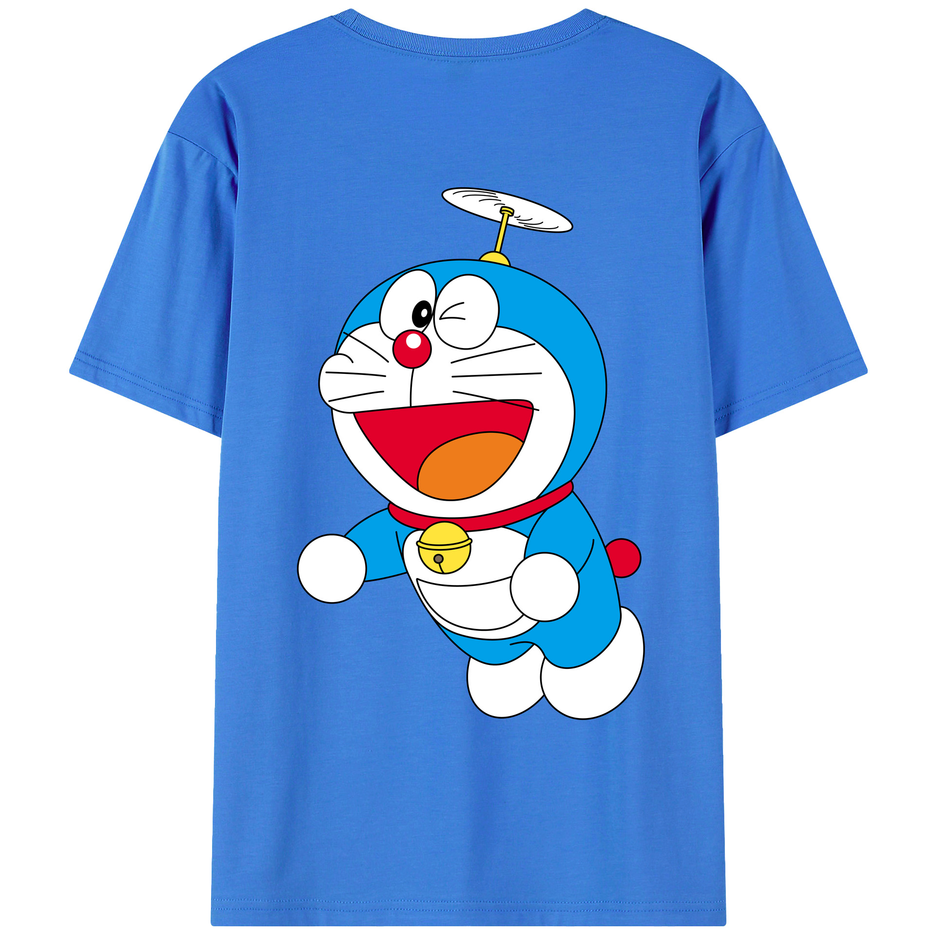 （画像用） ドラえもん Doraemon 綿100％ メンズ半袖Tシャツ（バックプリント） 通気性