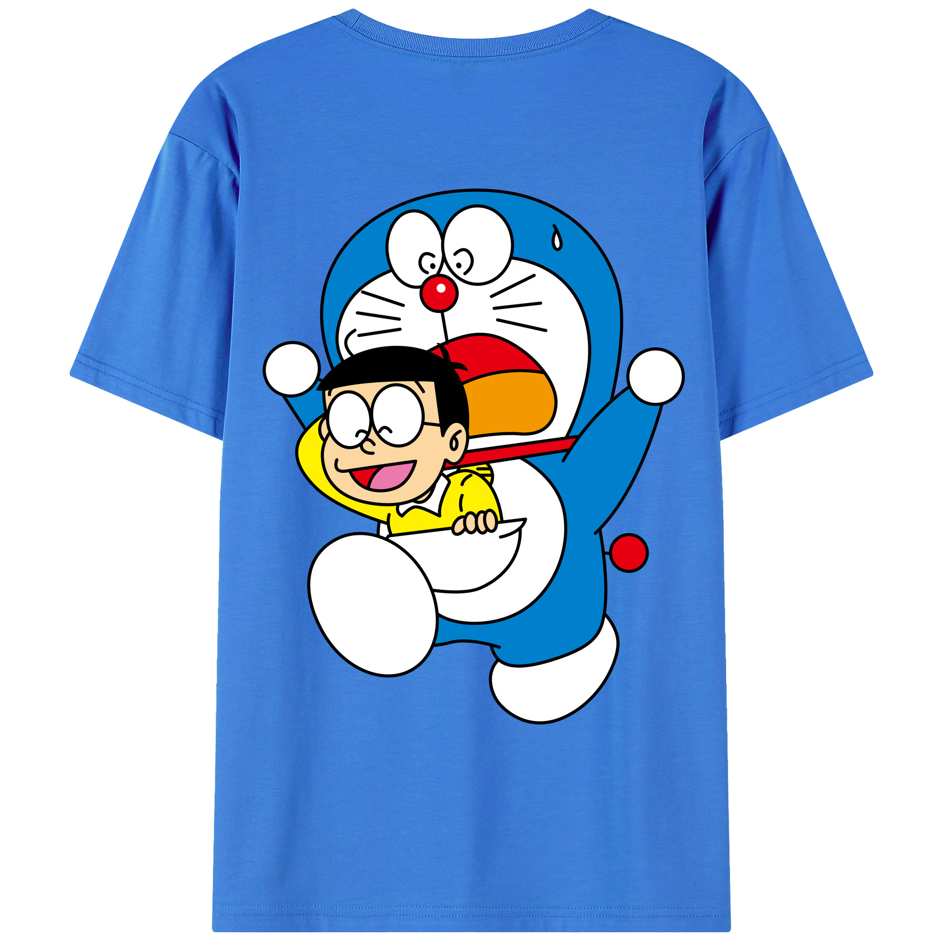 （画像用） ドラえもん Doraemon 綿100％ メンズ半袖Tシャツ（バックプリント） 通気性