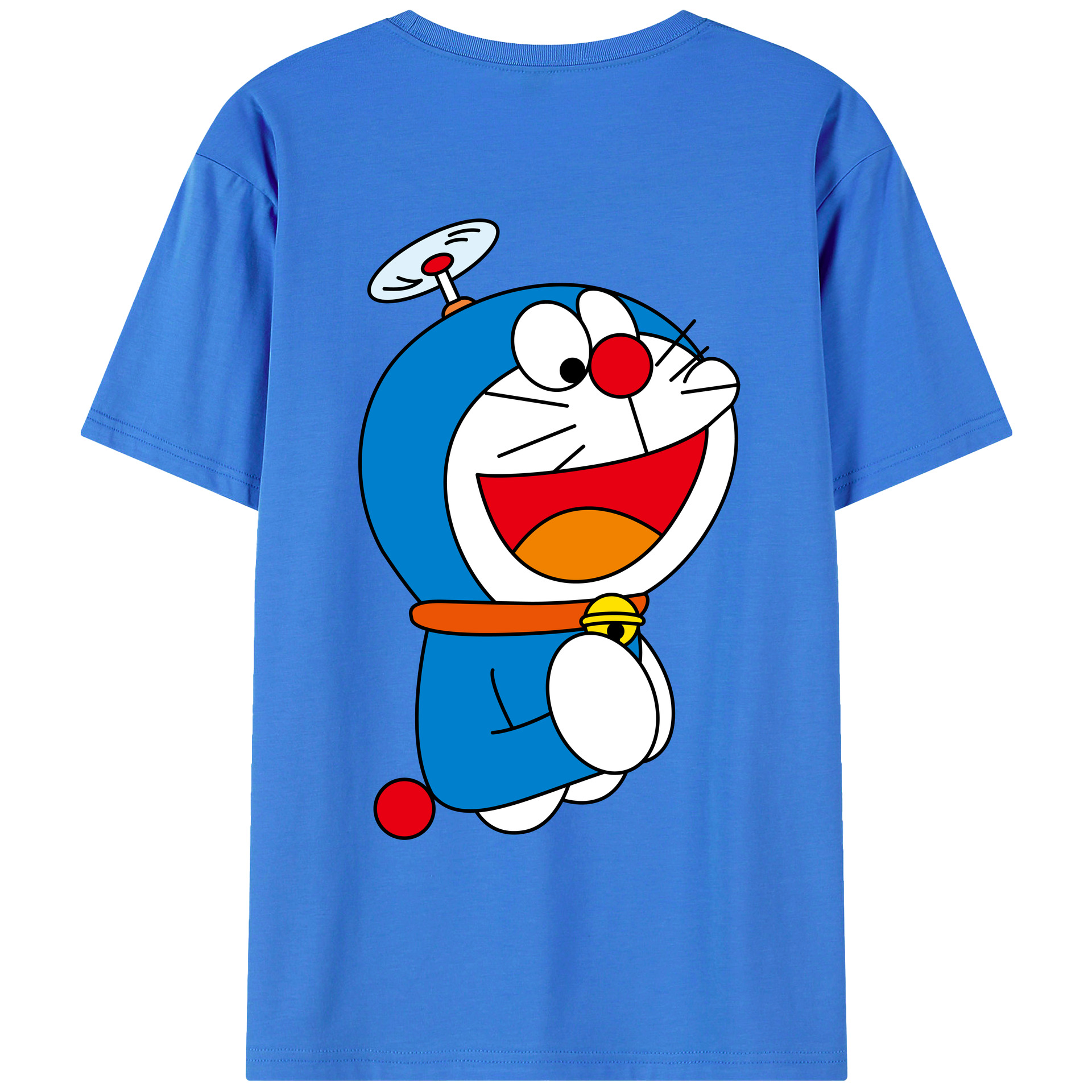 （画像用） ドラえもん Doraemon 綿100％ メンズ半袖Tシャツ（バックプリント） 通気性