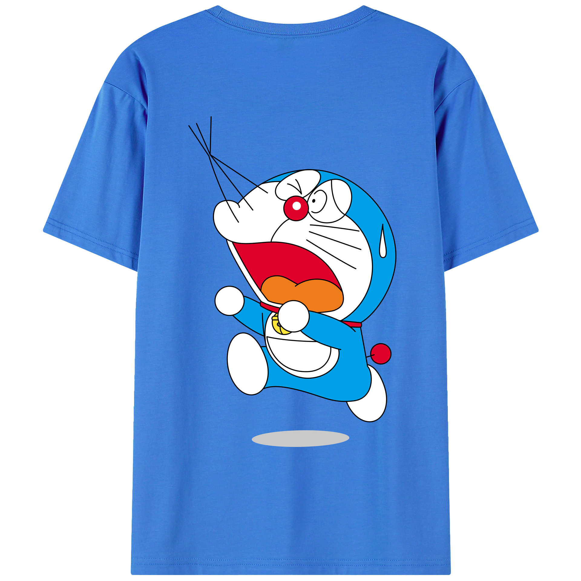 （画像用） ドラえもん Doraemon 綿100％ メンズ半袖Tシャツ（バックプリント） 通気性