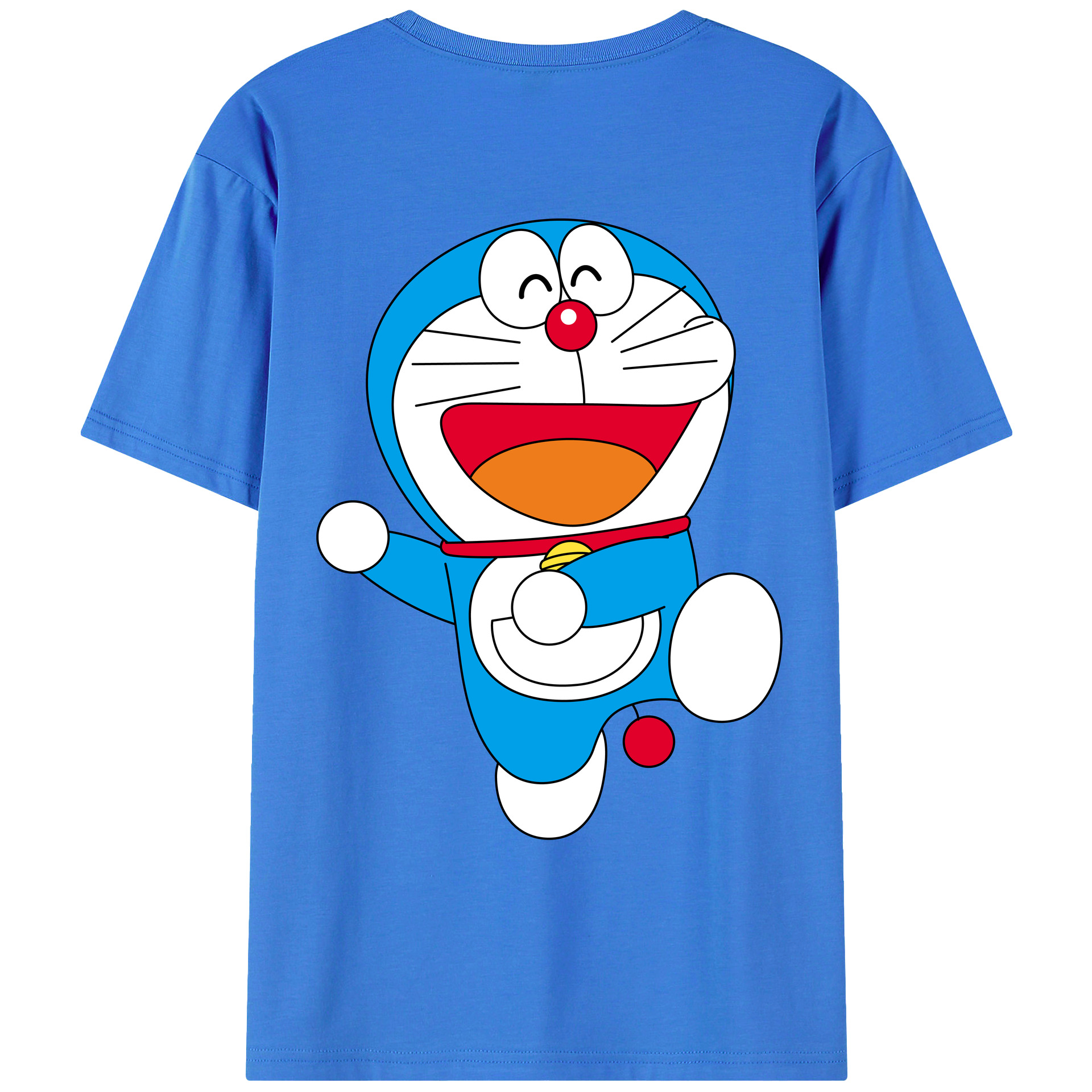 （画像用） ドラえもん Doraemon 綿100％ メンズ半袖Tシャツ（バックプリント） 通気性