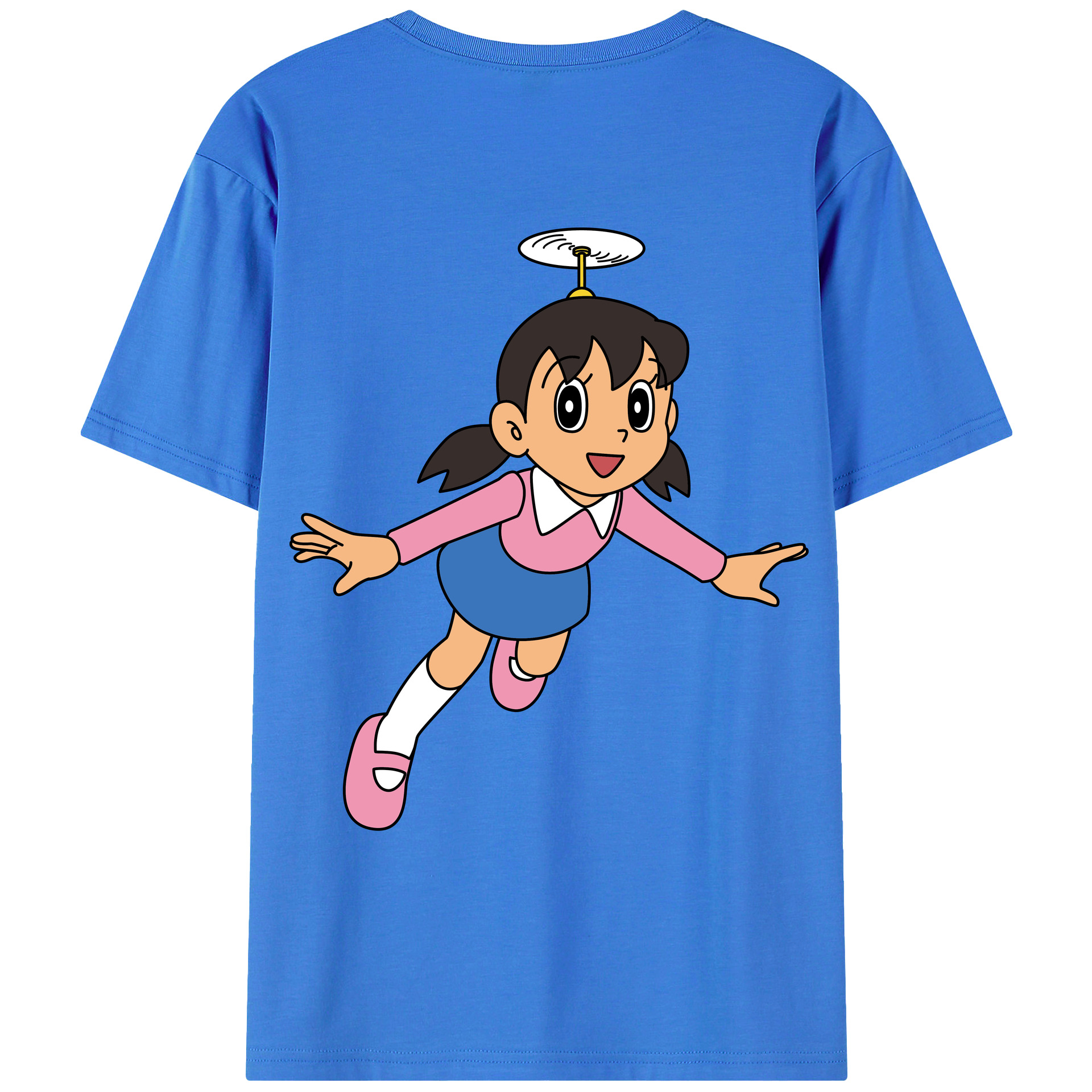 （画像用） ドラえもん みなもと しずか Doraemon Shizuka Minamoto 綿100％ メンズ半袖Tシャツ（バックプリント） 通気性