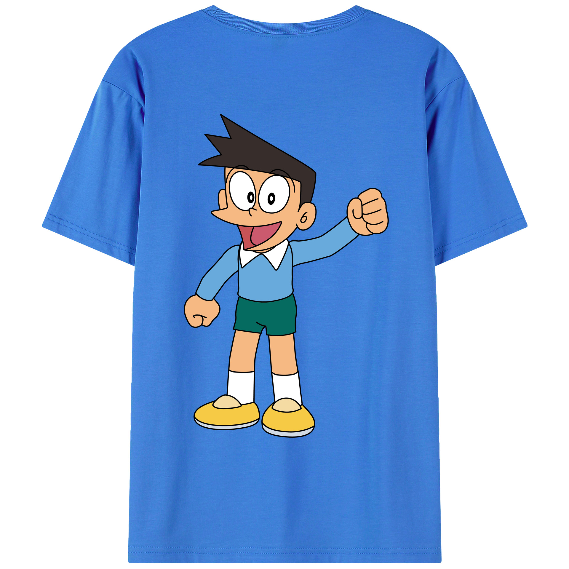 （画像用） ドラえもん 骨川 スネ夫 Doraemon Honekawa Suneo 綿100％ メンズ半袖Tシャツ（バックプリント） 通気性